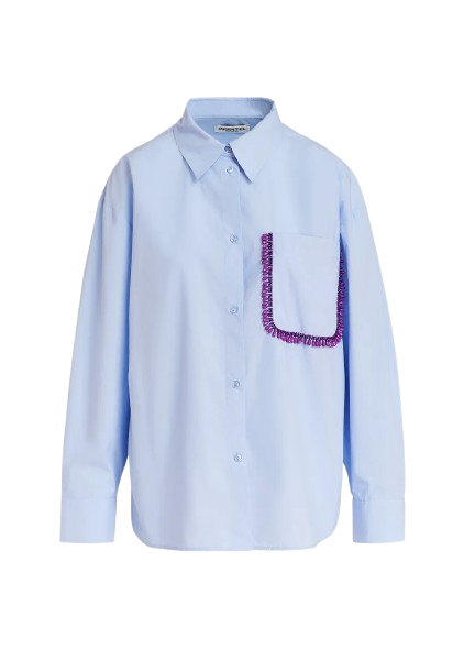Camicia Get in cotone azzurro GET EMBELLISHED C ESSENTIEL ANTWERP 