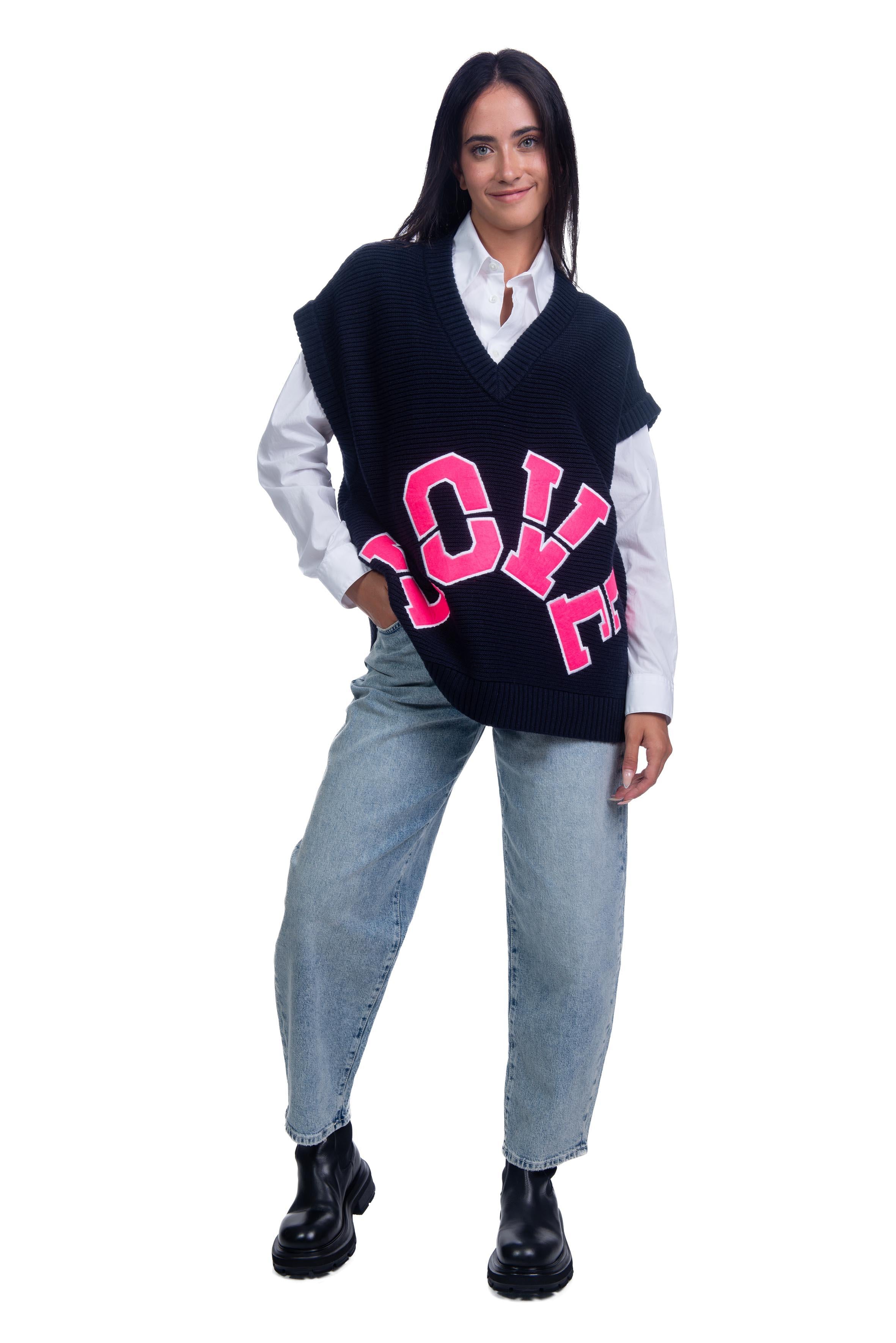 Gilet Glove in lana con scritte<BR/> GLOVE B ESSENTIEL ANTWERP 