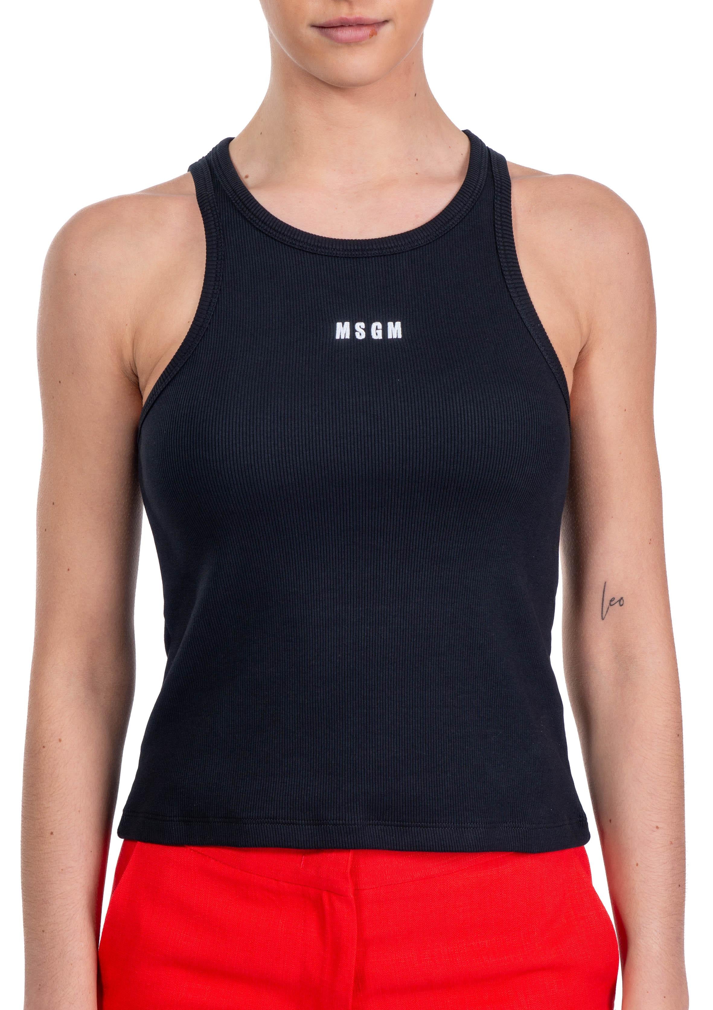 Top scollo heater con logo 3841MDT76U 257120 BLACK 99 MSGM 