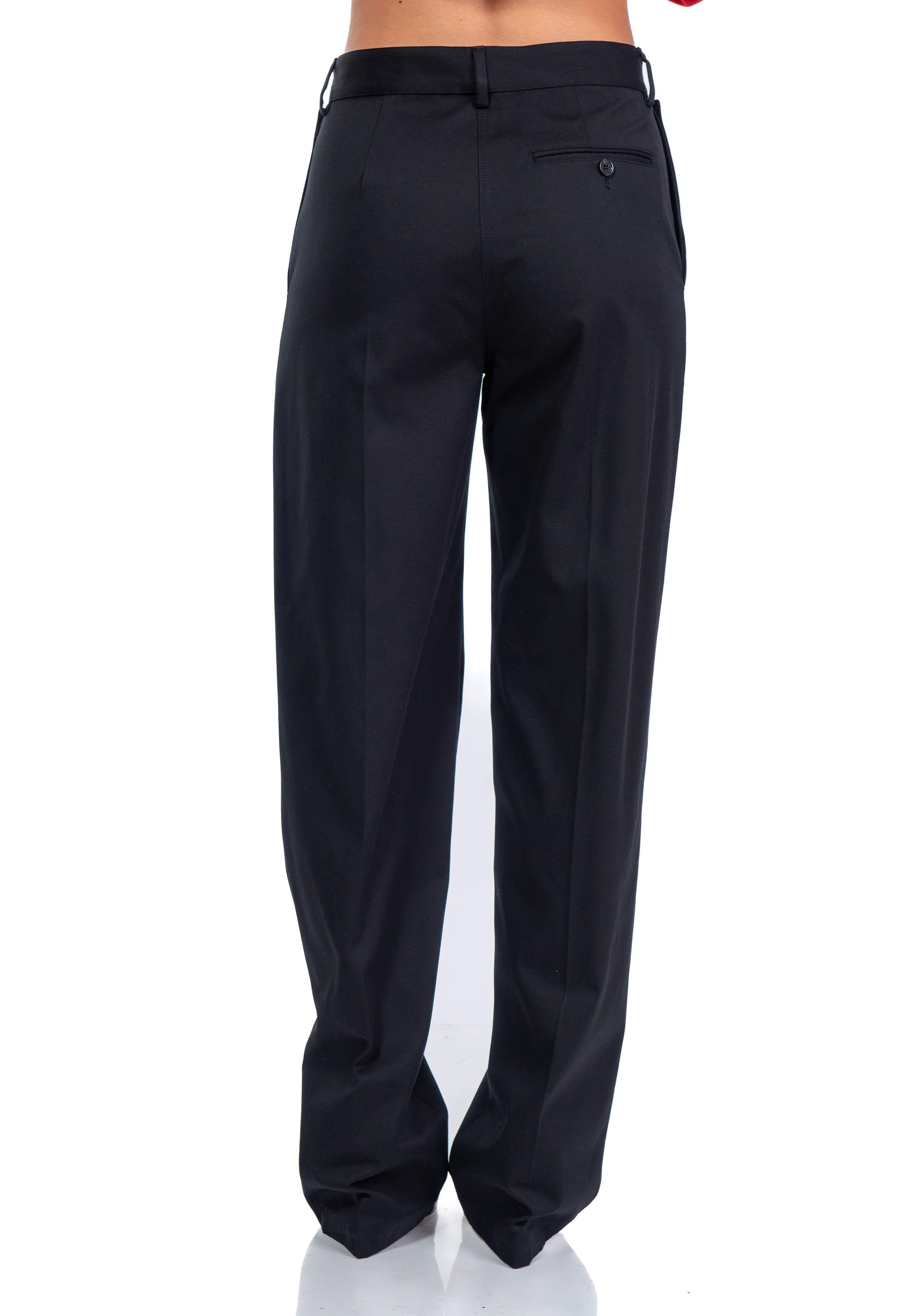 Pantalone palazzo in cotone nero 3841MDP15 257138 99 BLACK MSGM 