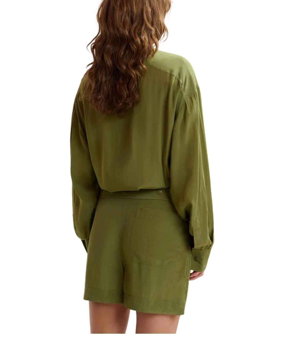 Tutina corta con maxi gonna verde oliva JEBBA OLIVE ESSENTIEL ANTWERP 