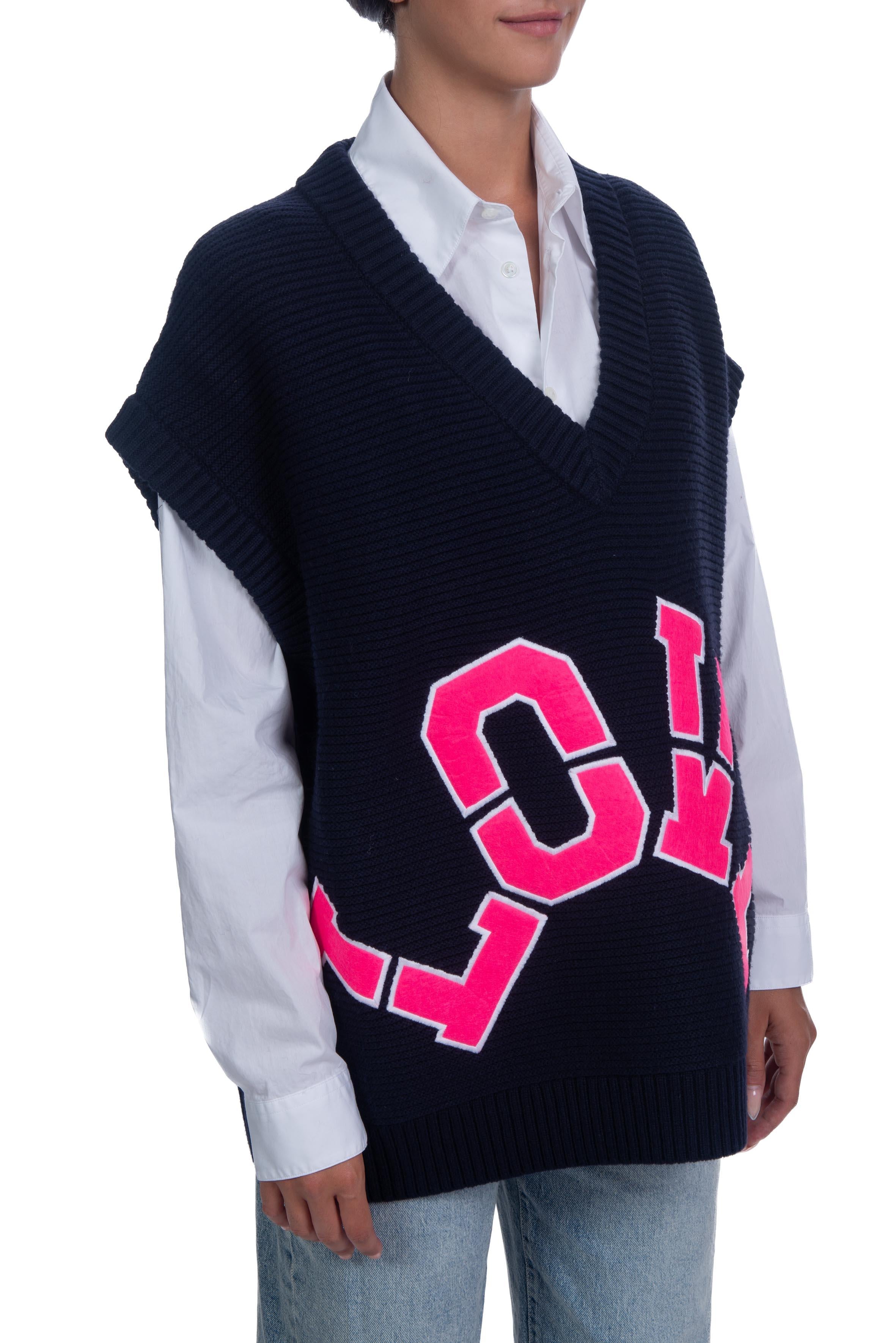Gilet Glove in lana con scritte<BR/> GLOVE B ESSENTIEL ANTWERP 