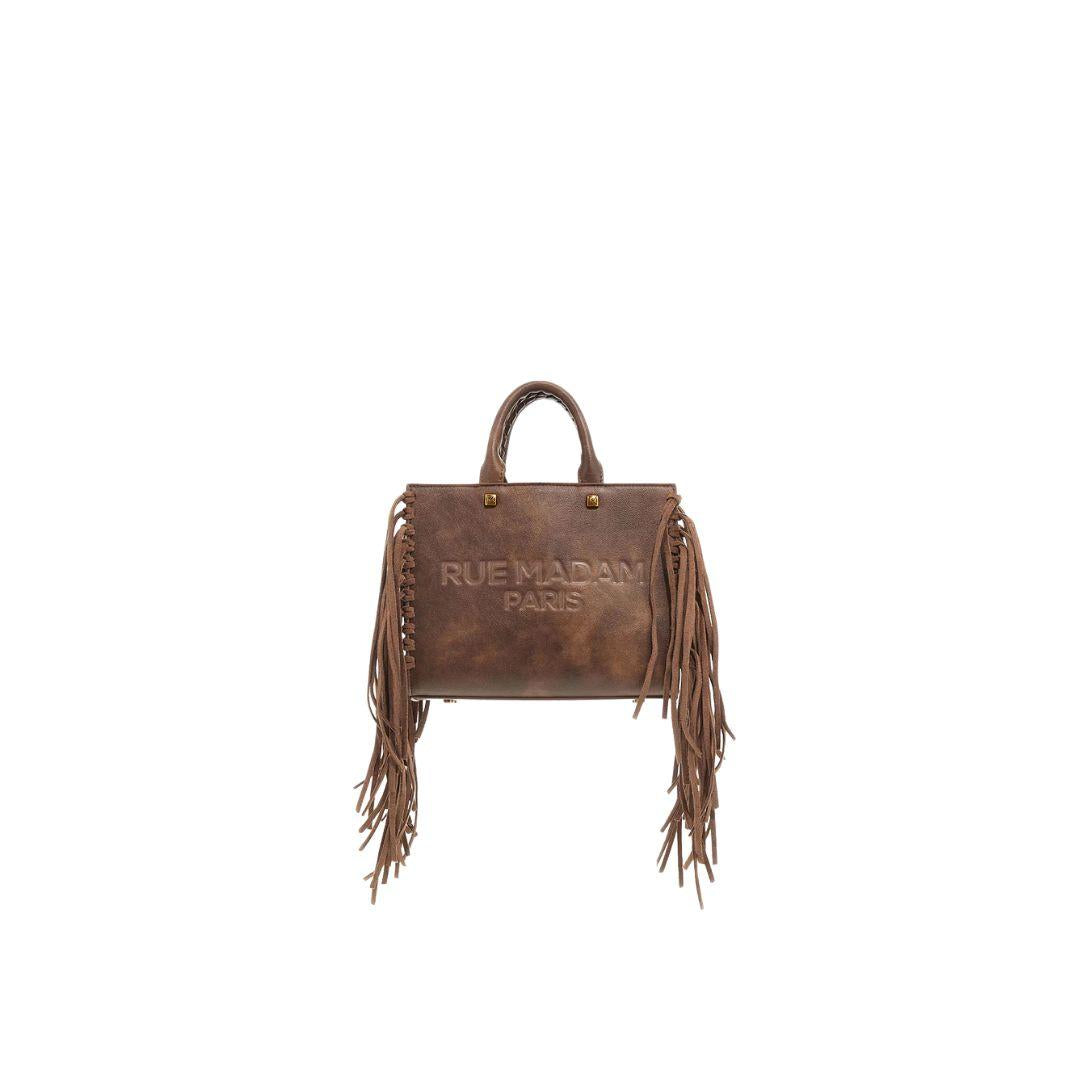 Borsa texas mini tote TEXAS MINI TOTE BROWN RUE MADAM 