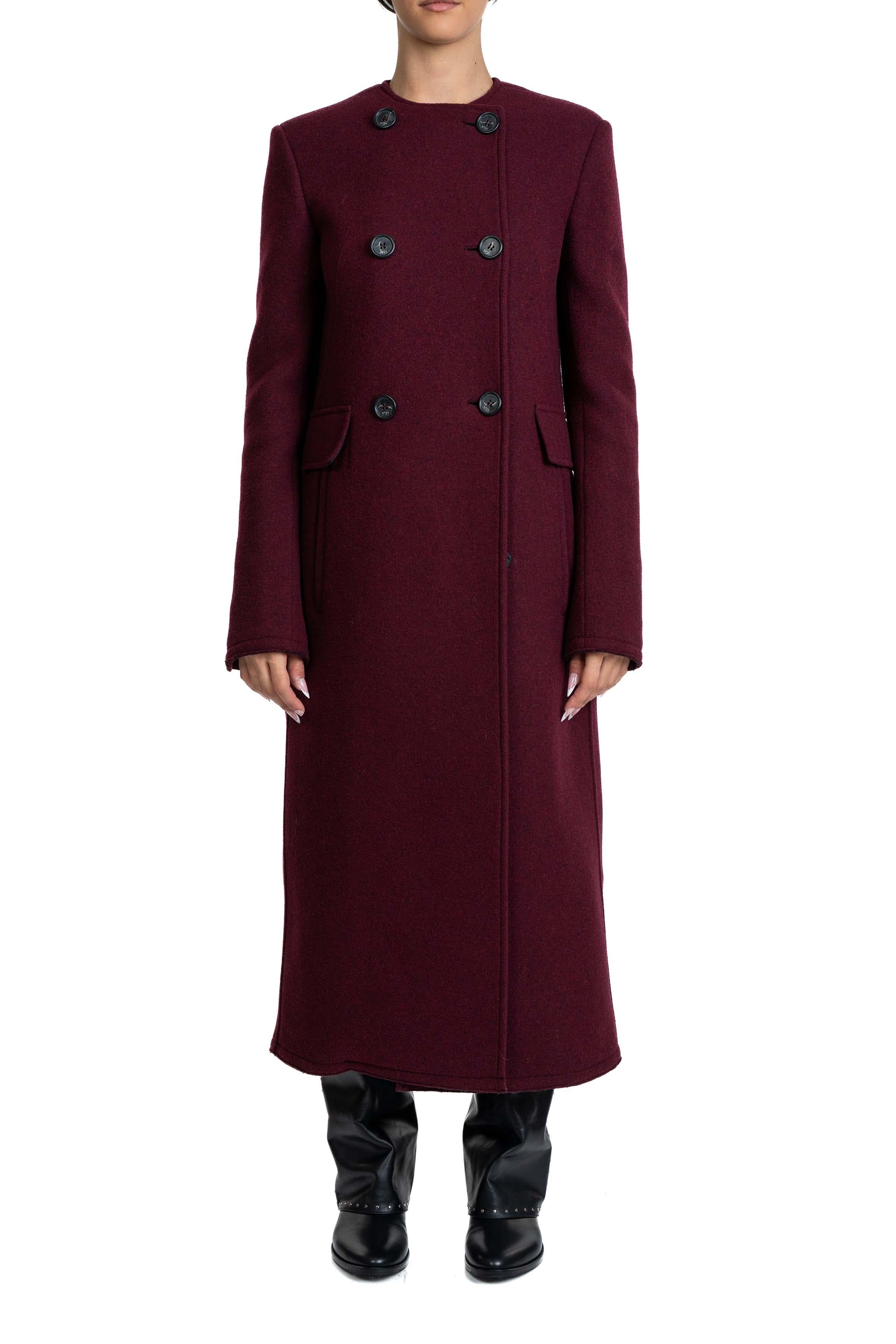 Cappotto lungo bordò N021 4602 RED/BROWN N° 21 
