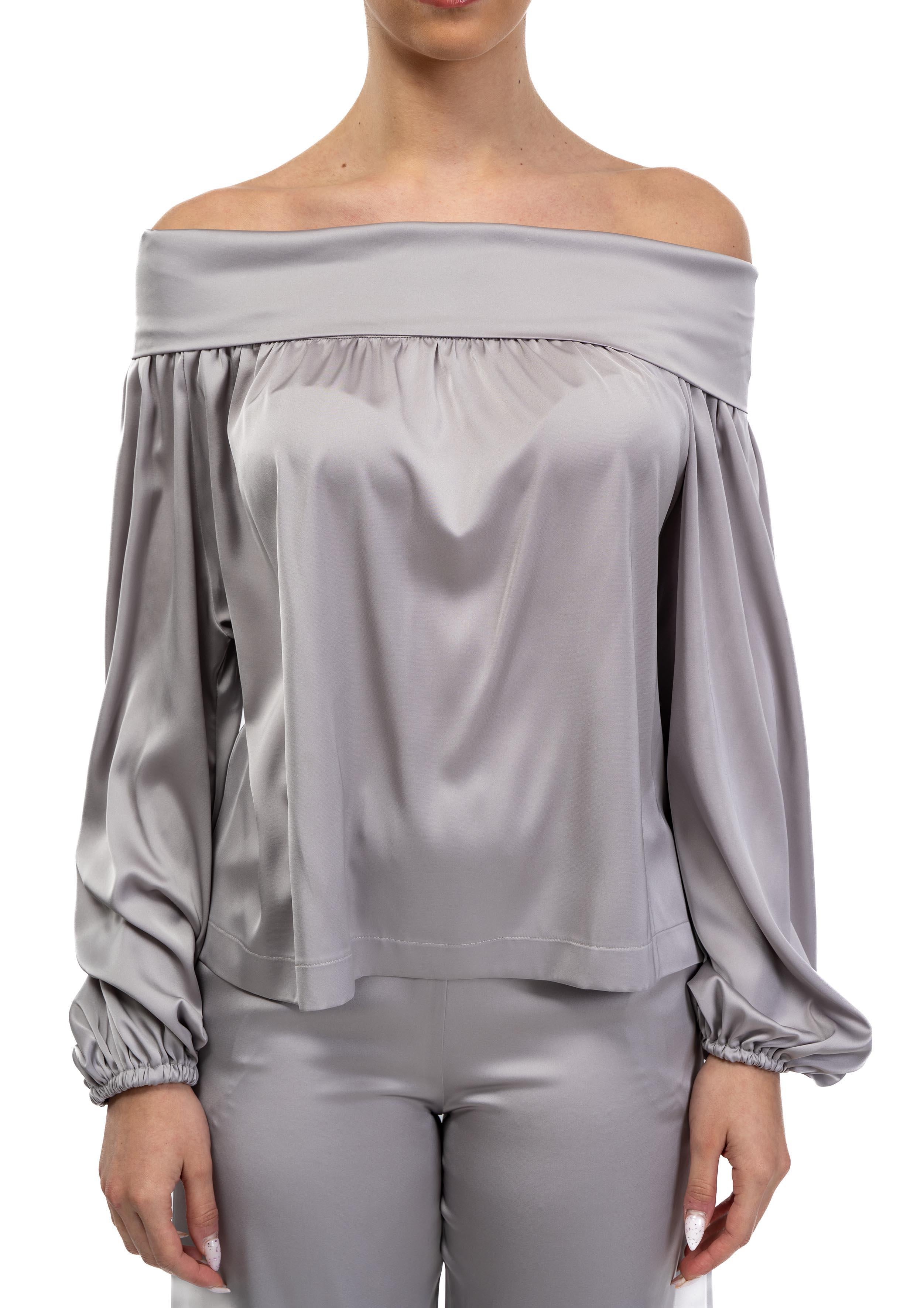Blusa raso grigia 60670 ACCIAIO D.EXTERIOR 