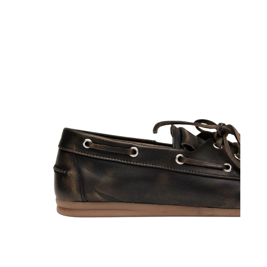 Mocassino Rowan in pelle marrone effetto vintage ROWAN BRUSHED LOAFERS BROWN ALOHAS 