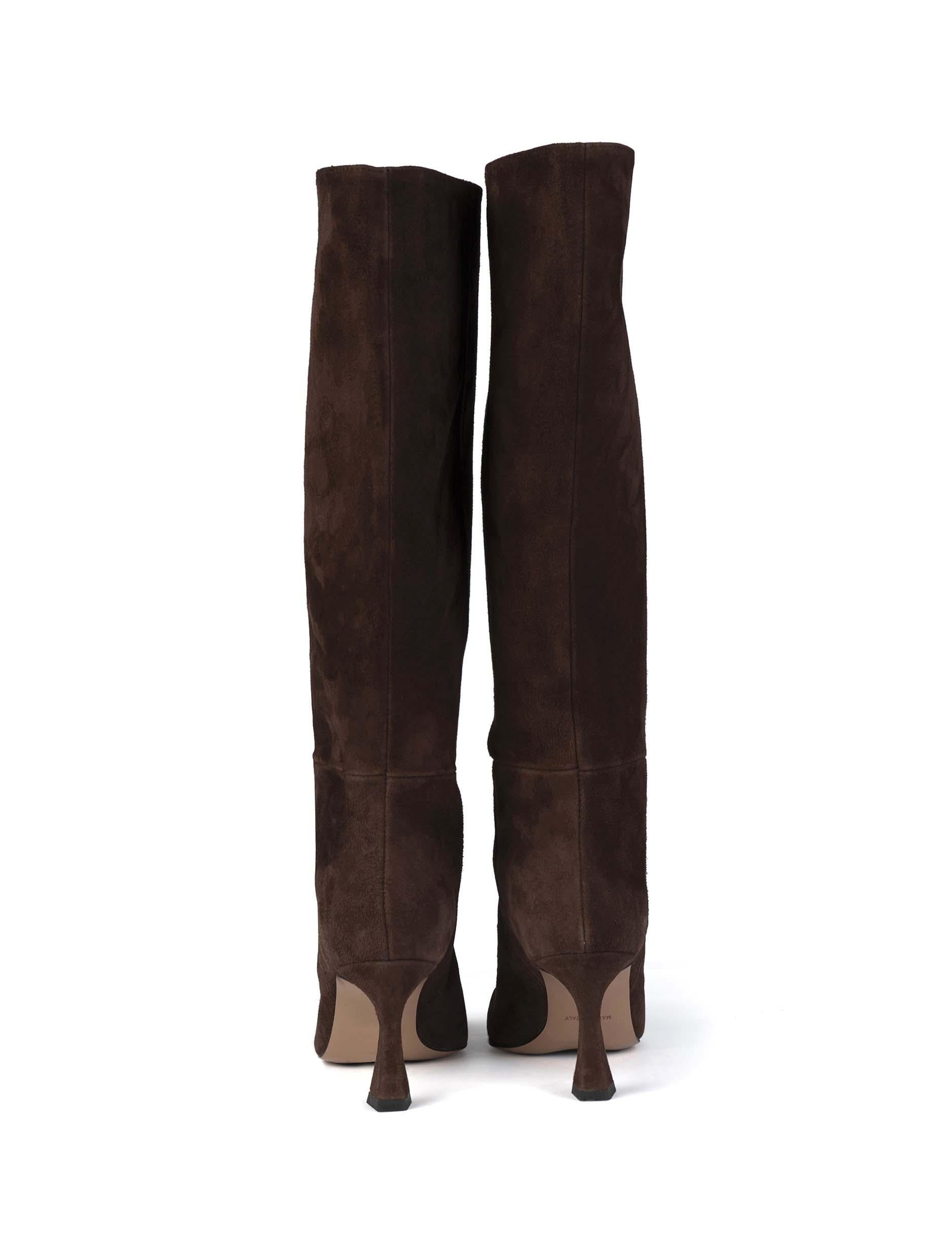 Stivale in suede testa di moro 793 793 CAFFE BIANCA DI 