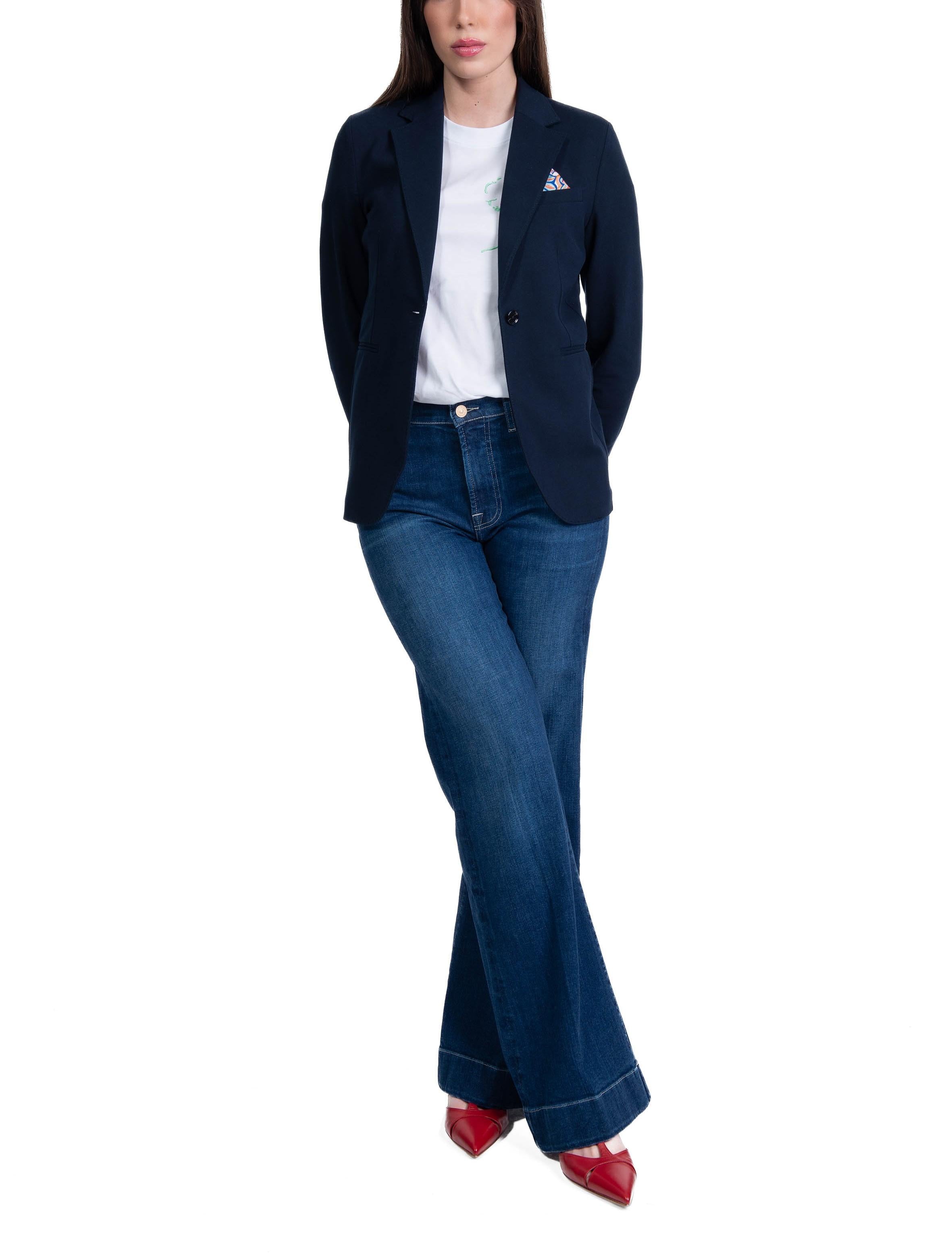 Giacca slim piquet blu FD3368 447 BLU NAVY CIRCOLO 