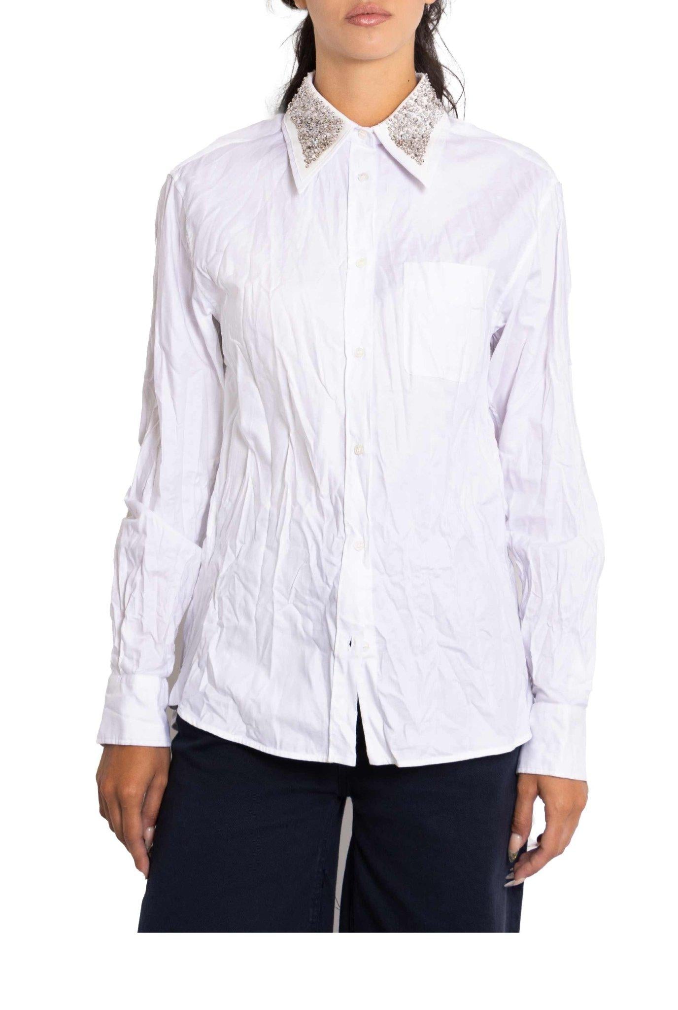 Camicia effetto stropicciata bianca G021 B N° 21 