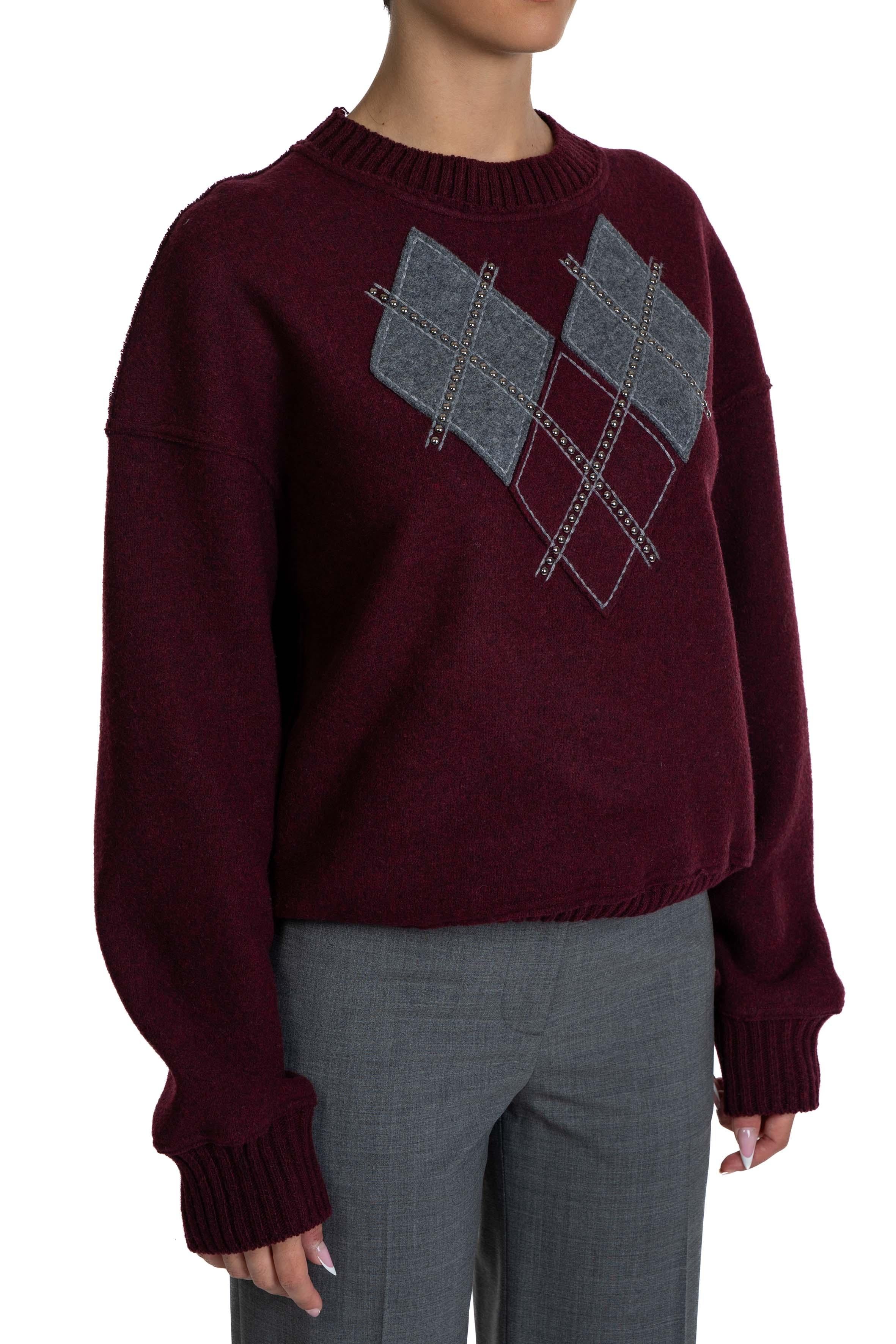 Maglia bordò rombi E021 E021 BROWN RED N° 21 