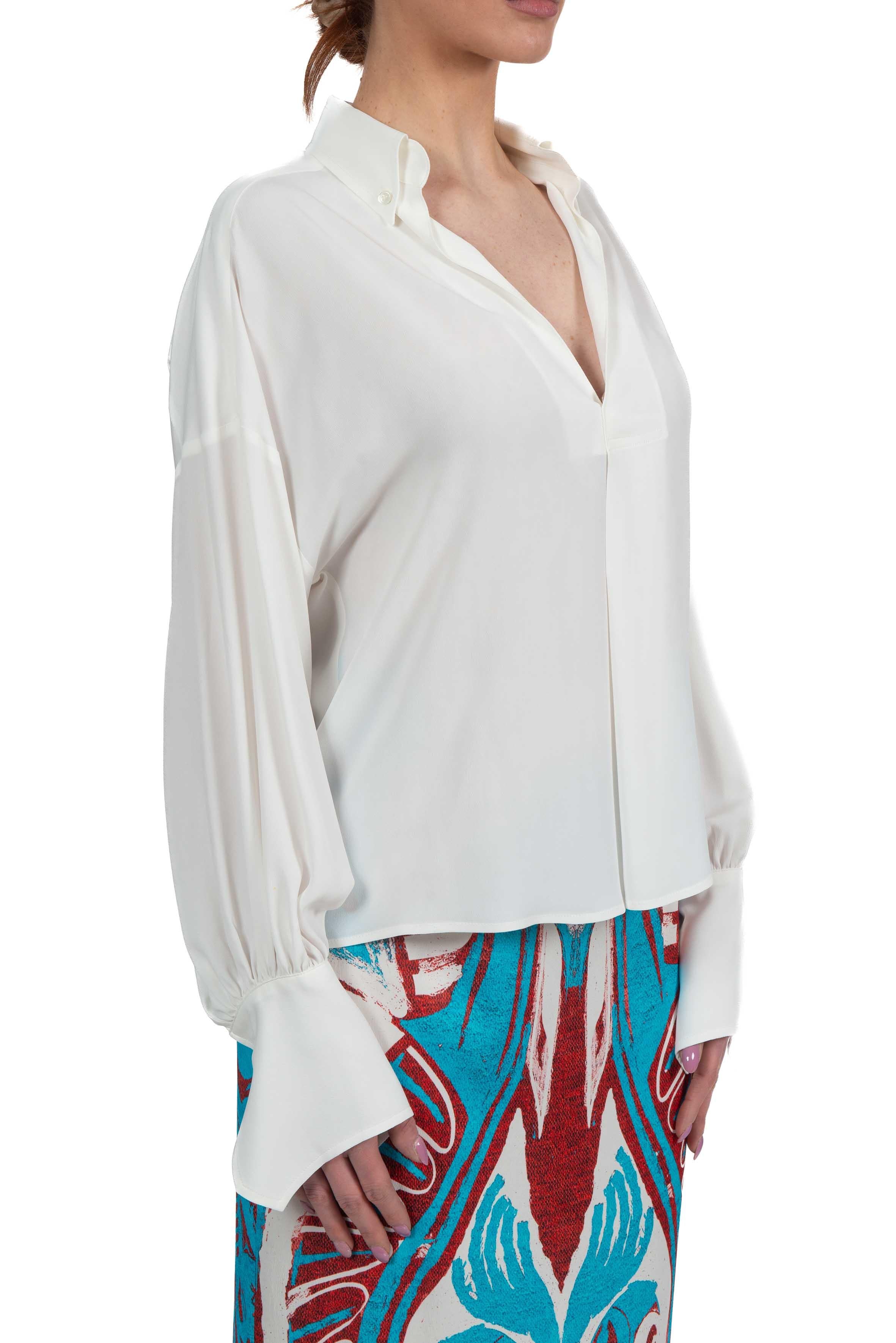 Blusa bianca scollo a V 4032 4057 BIANCO ALICE MILLER 