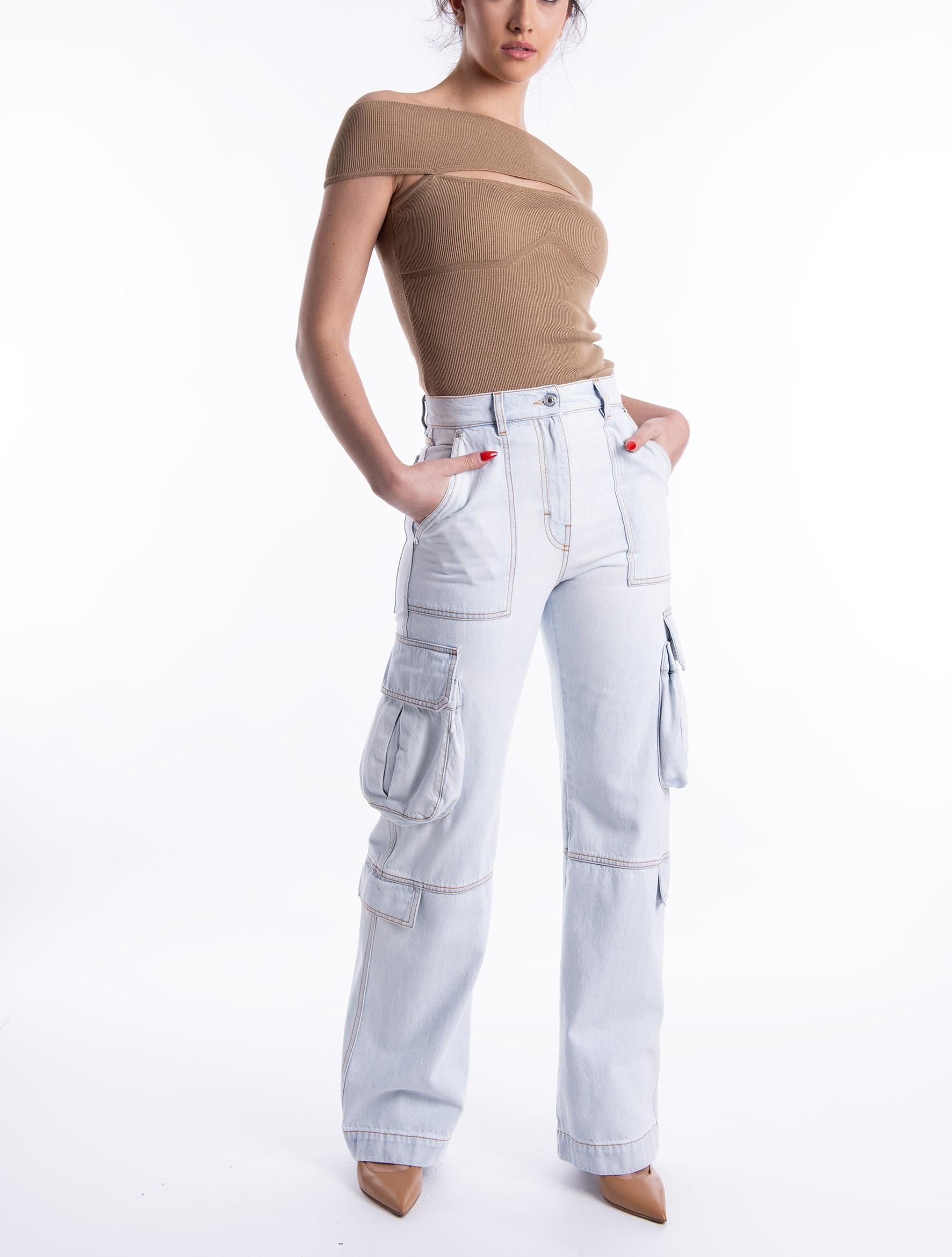 Jeans cargo in denim chiaro 3641MDP254L J MSGM 