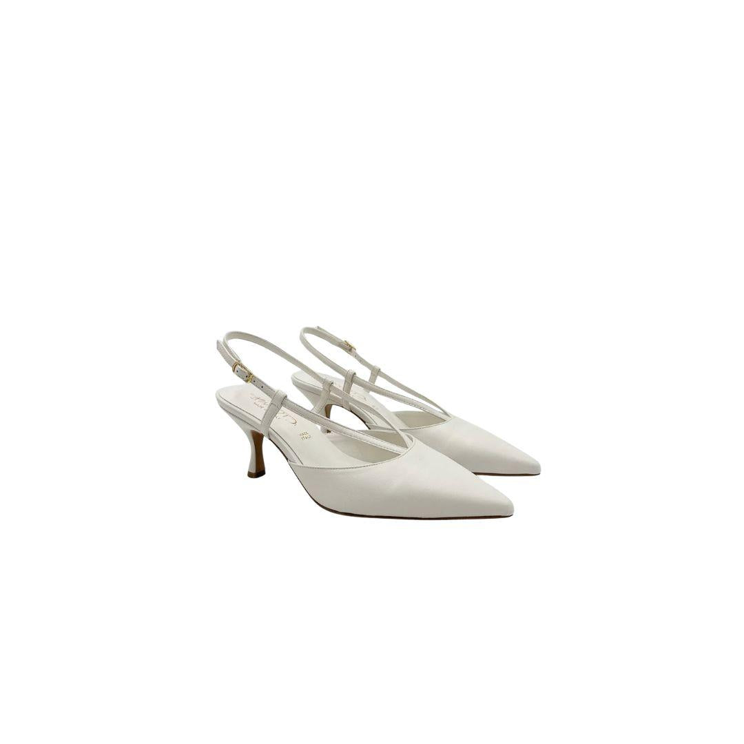 Slingback bianca 671 671 LATTE BIANCA DI 
