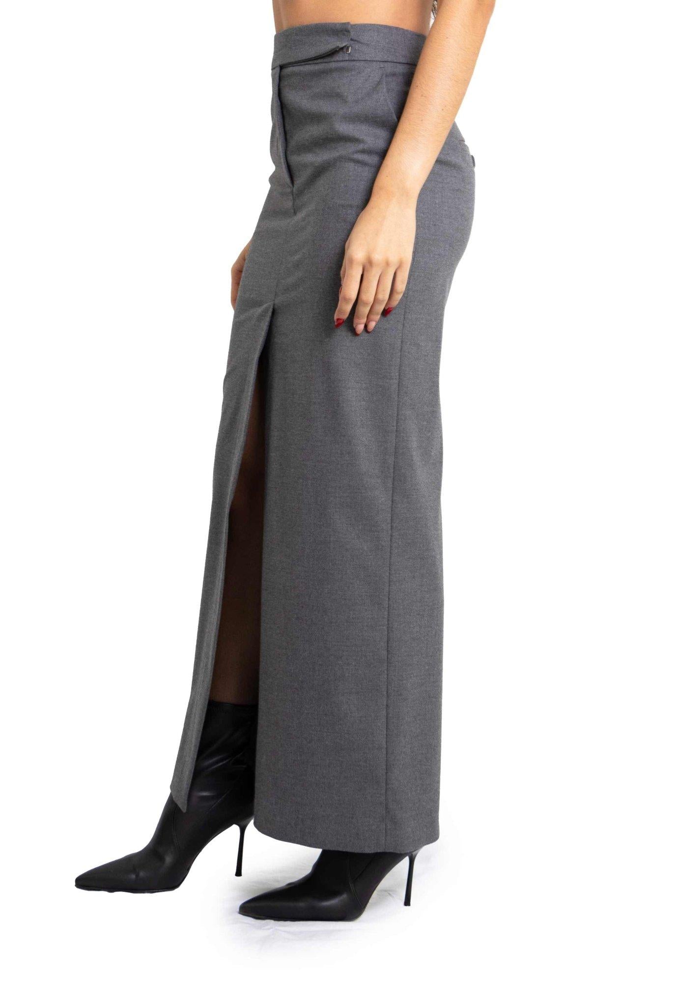 Gonna lunga grigia con spacco centrale 4238 4178 G ALICE MILLER 
