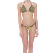 Bikini triangolo a rete con paillettes e slip brasiliana