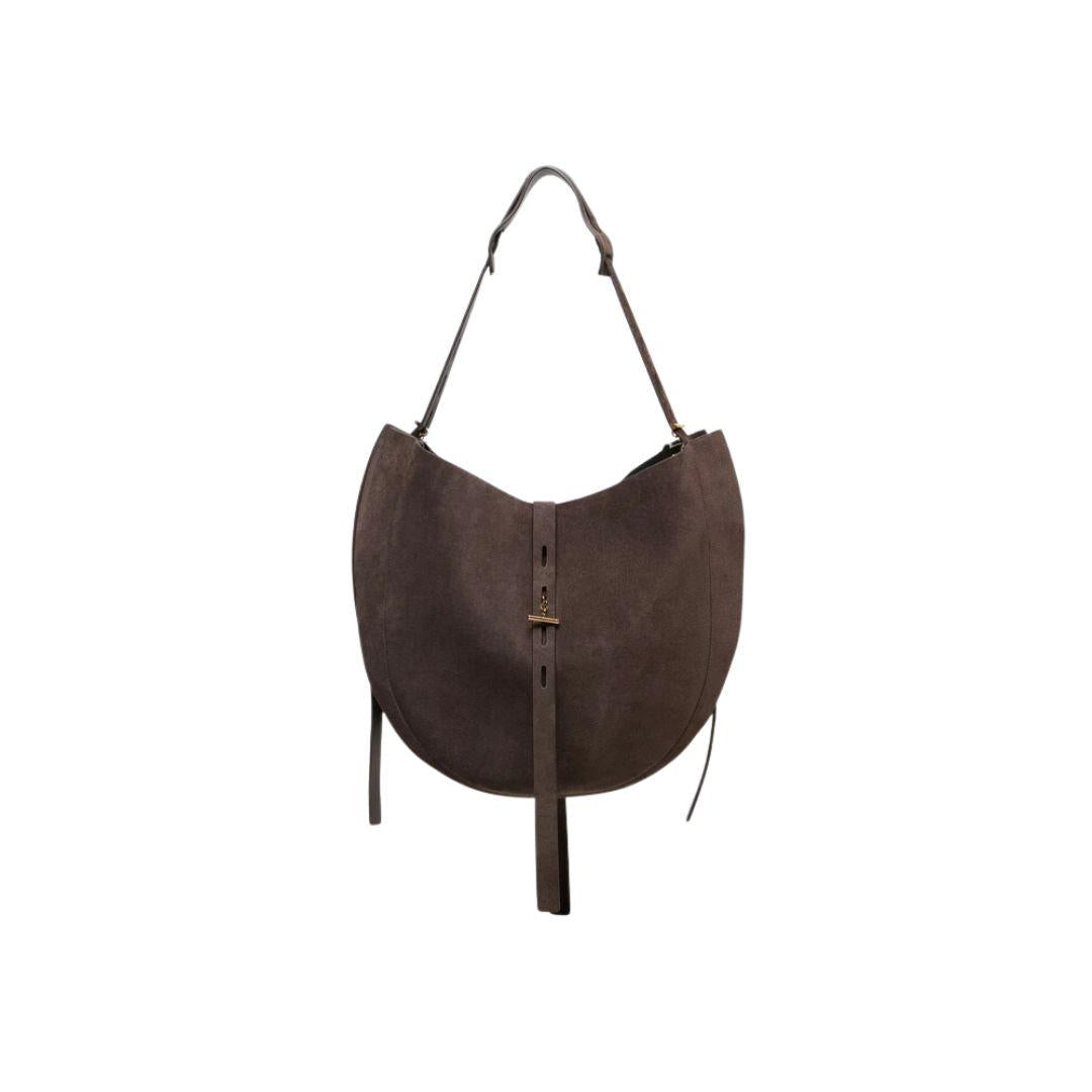 Borsa LIZ suede Testa di Moro LIZ DARK BROWN MINO BOSSI 