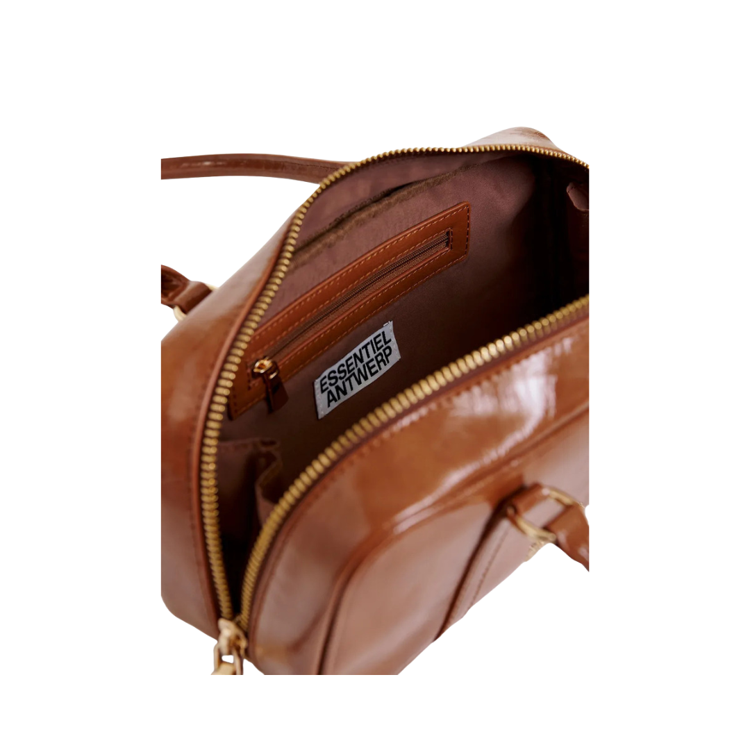 Borsa baguette a tracolla lucida cuoio IZODIAC CINNAMON ESSENTIEL ANTWERP 