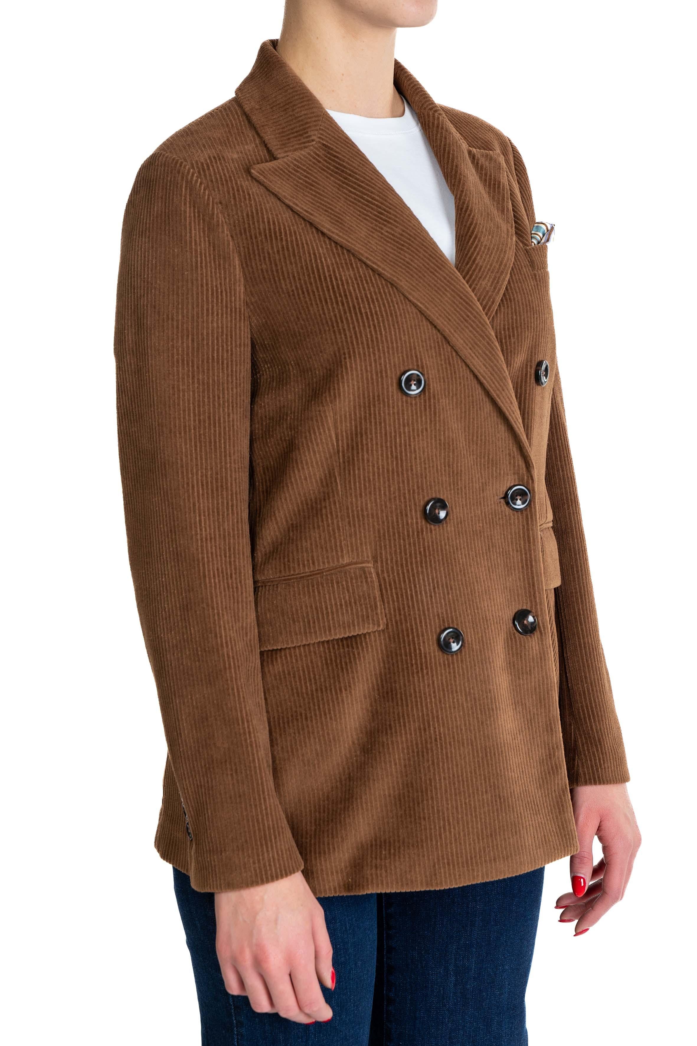 Giacca doppiopetto a coste FD3636 CIOCCOLATO CIRCOLO 