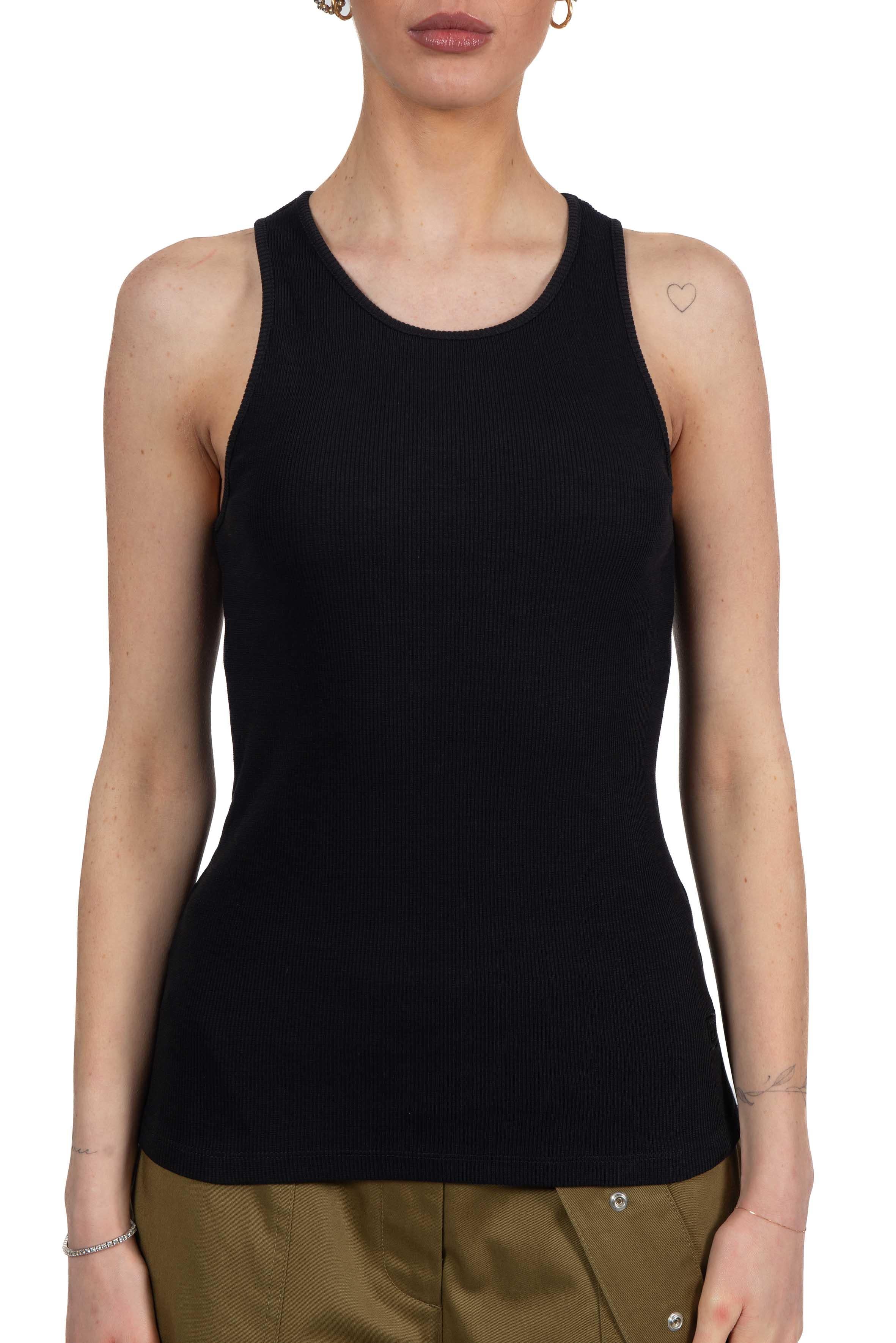 Canotta a coste nera 42652 42652 NERO FEDERICA TOSI 