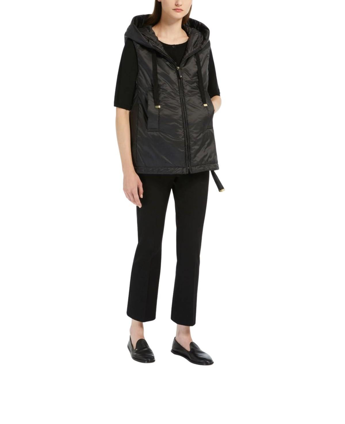 Gilet imbottito con cappuccio in tela antigoccia nero Greengo GREENGO 009 NERO MAX MARA THE CUBE 