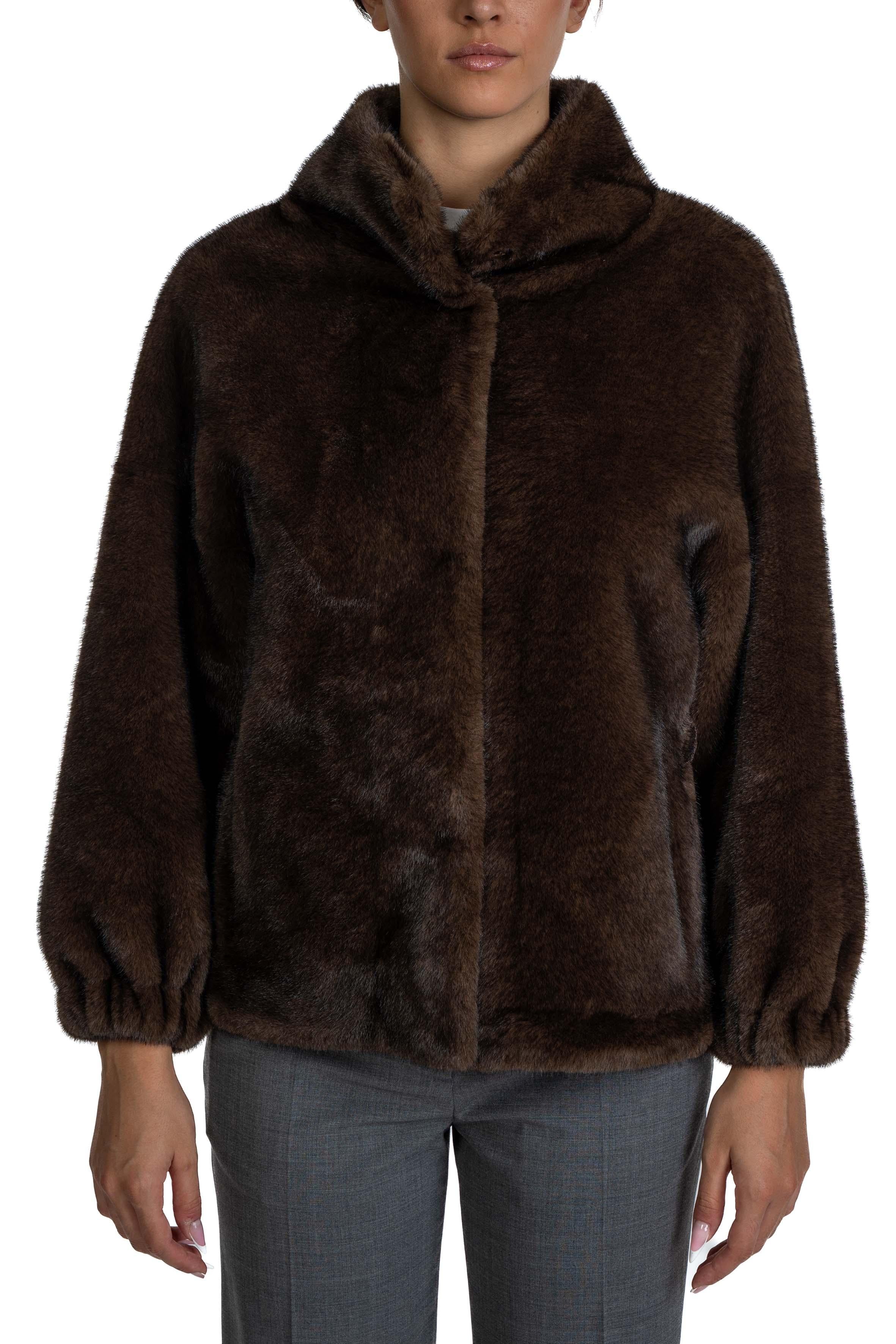 Bomber 7224 in ecopelliccia testa di moro 7224 BRUNO Bully 