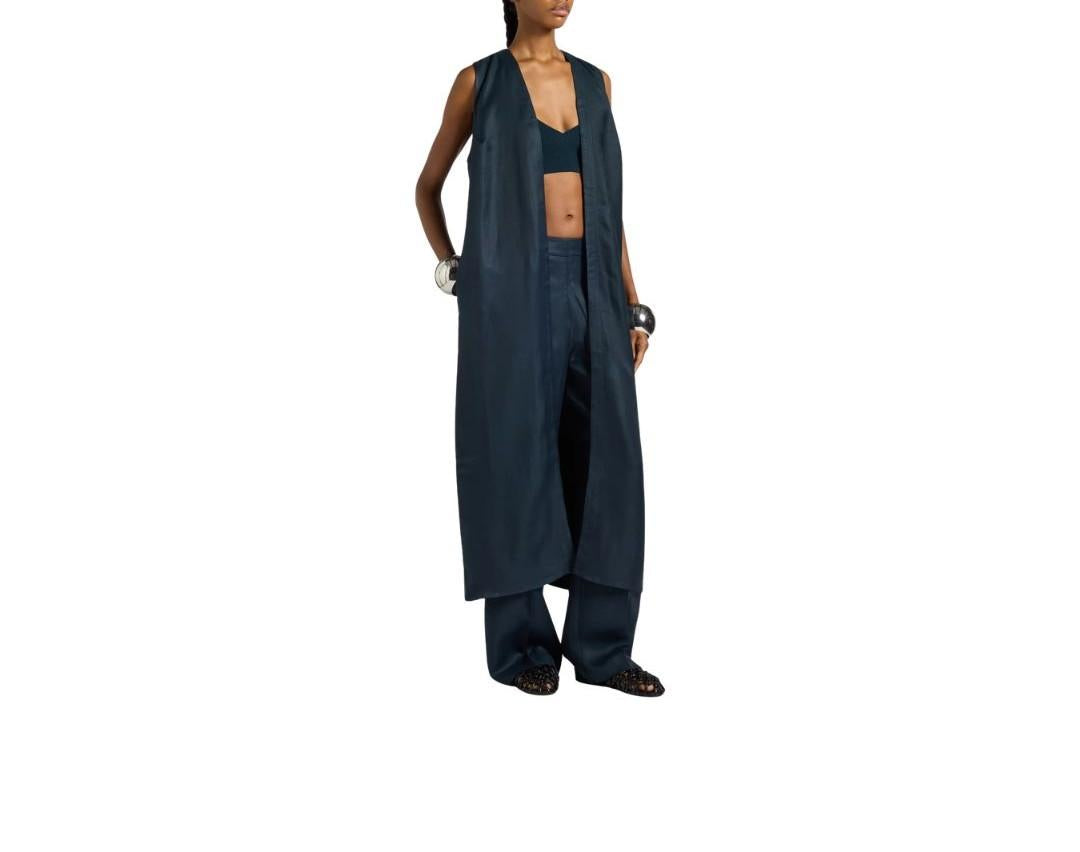 Gilet lungo Ezra EZRA L6SM89 ABISSO LIVIANA CONTI 