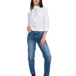 Blusa scollo a goccia bianco