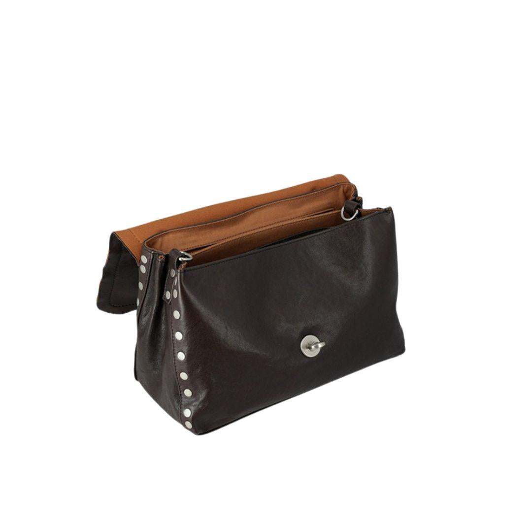 Borsa Postina S tabacco testa di moro POSTINA S TABACCO BROWN CARBONE ZANELLATO 