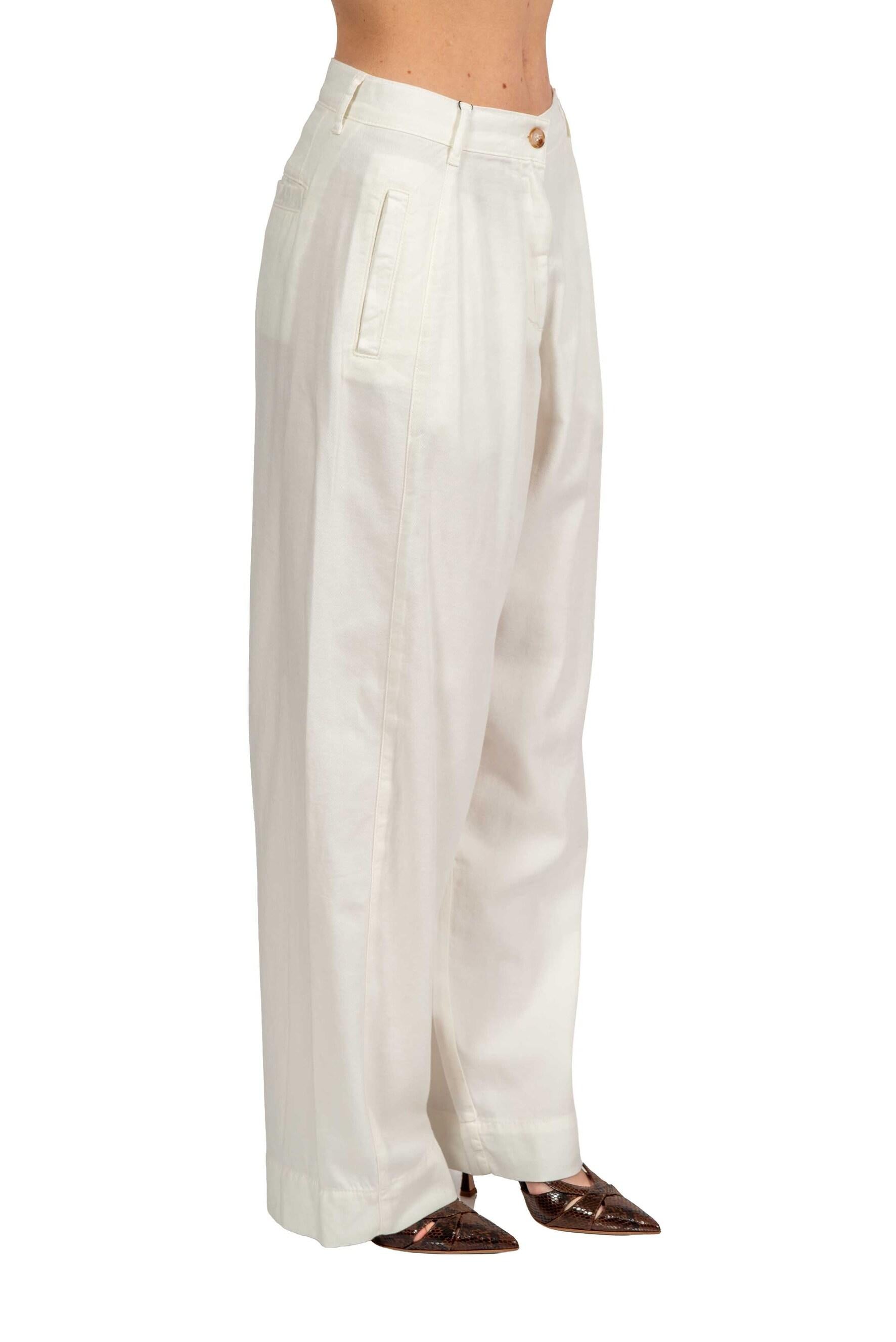 Pantaloni a gamba larga bianchi JOVIAAL PANTS OFF WHITE ESSENTIEL ANTWERP 