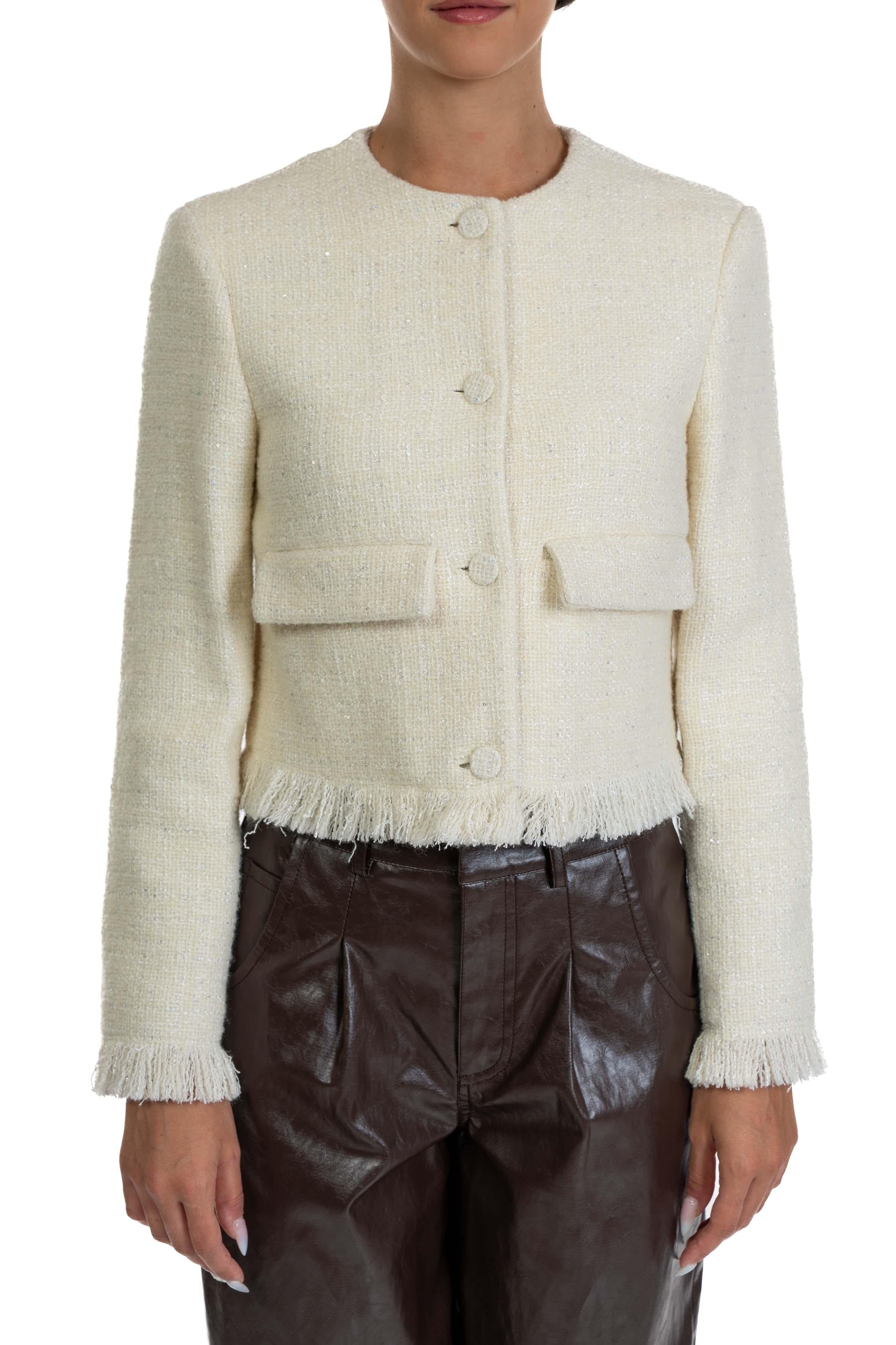 Fringed Jacket 3941MDG19 OFF WHITE MSGM 
