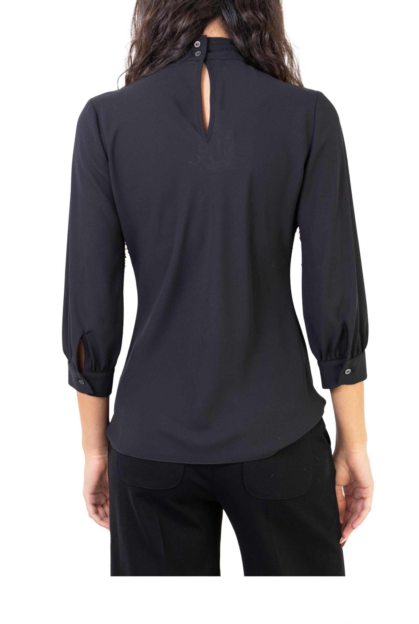 Blusa nera con scollo a goccia 4065 2859 N ALICE MILLER 