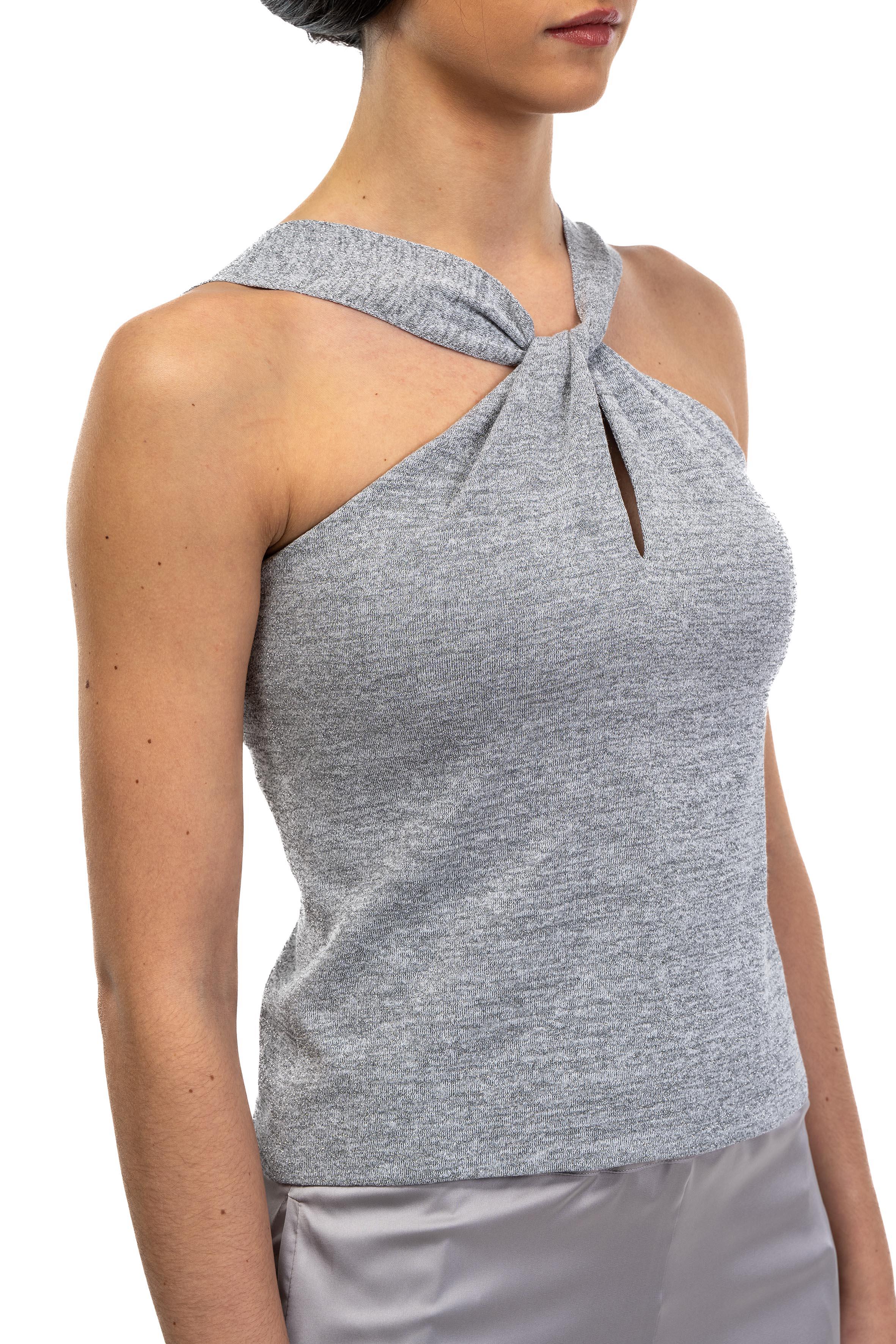 Top lurex con nodo 60217 12 ACCIAIO D.EXTERIOR 