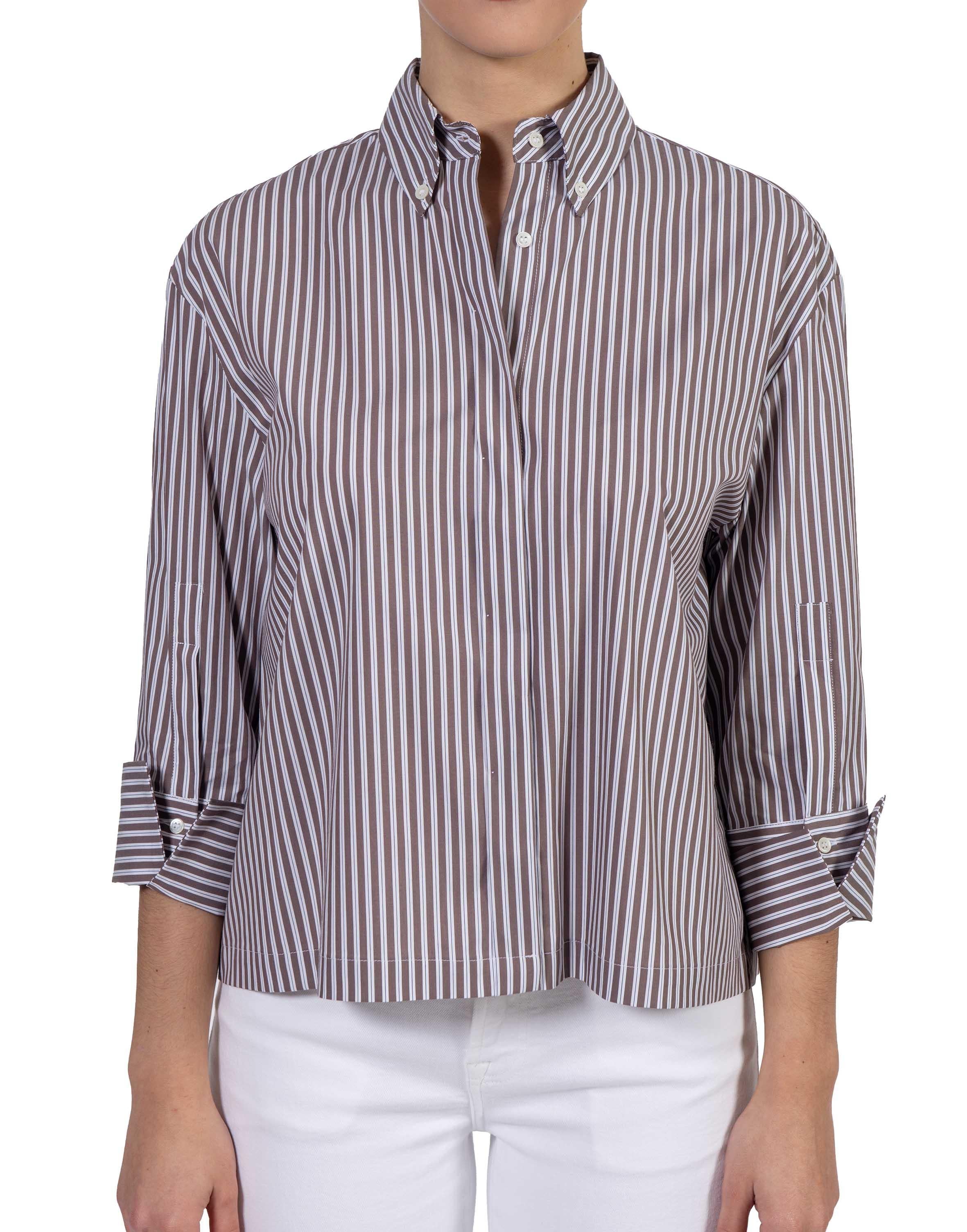 Camicia corta righe marrone 4697 4372 MORO ALICE MILLER 