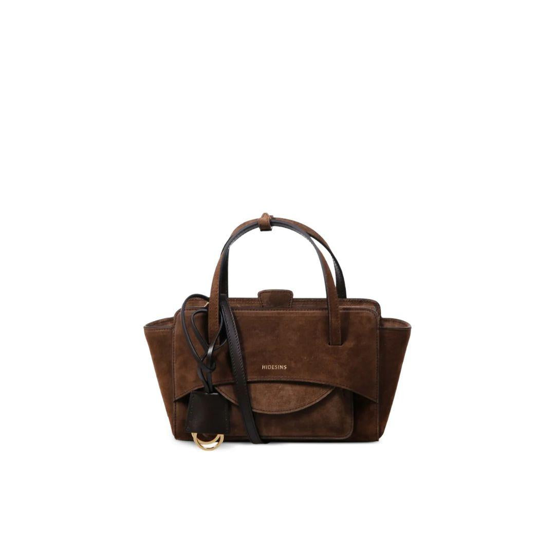 Borsa Flap S suede cioccolato FLAP S SUEDE CHOCOLATE HIDESINS 