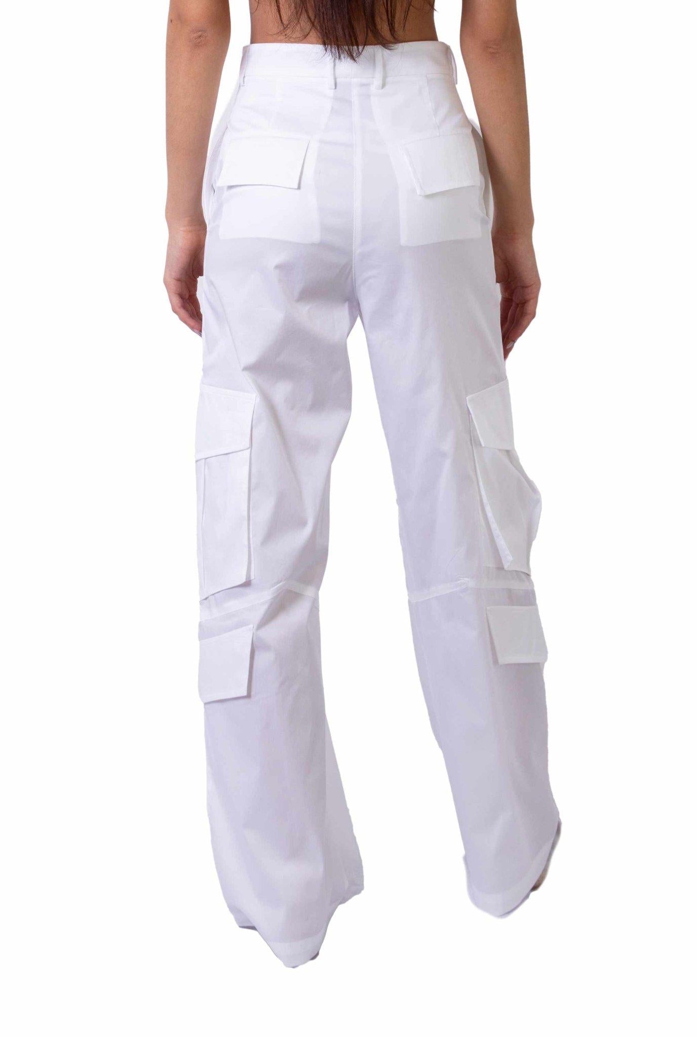 Pantalone cargo in cotone leggero bianco 3942 4007 B ALICE MILLER 
