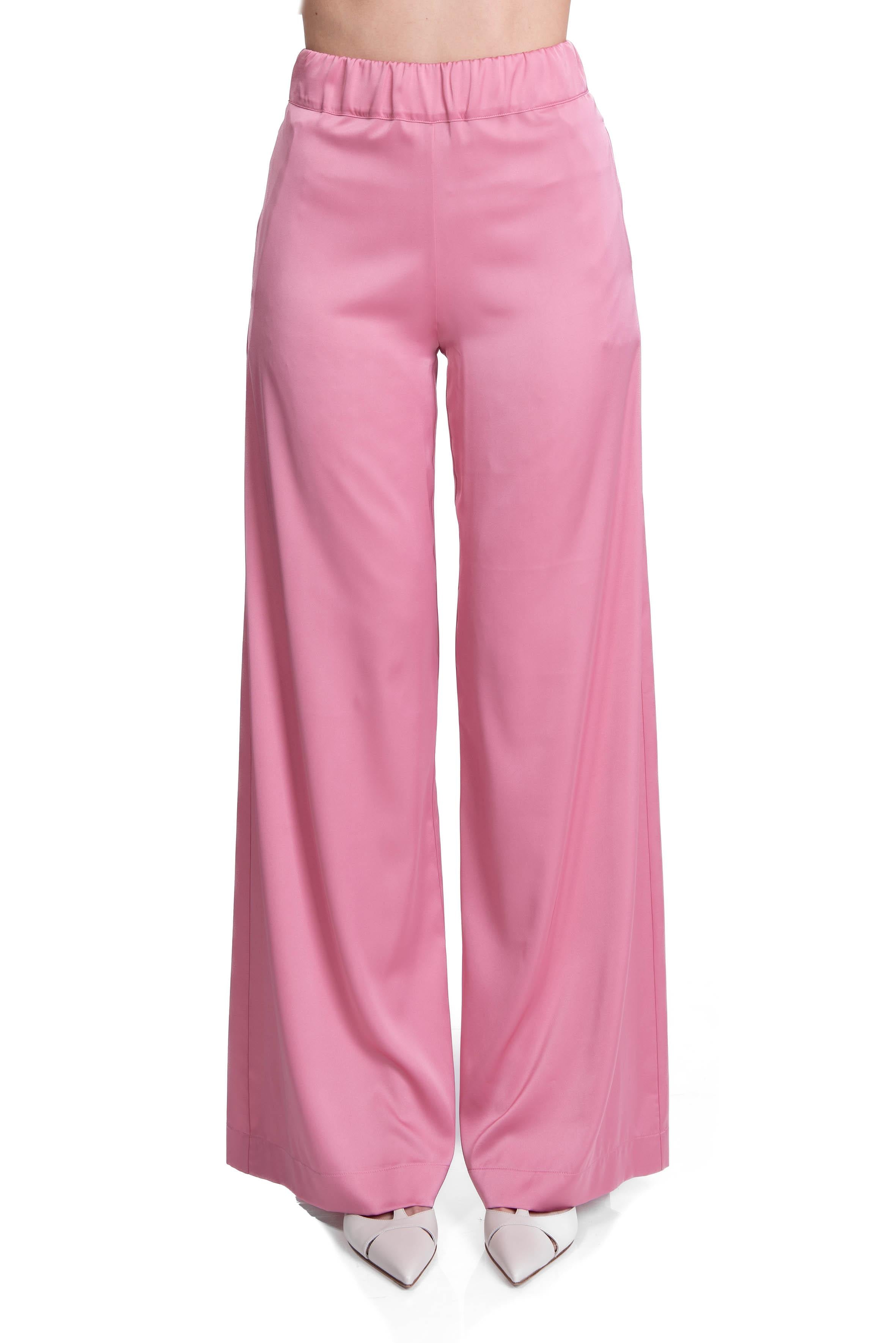 Pantalone palazzo in raso 60657 16 PEONIA D.EXTERIOR 
