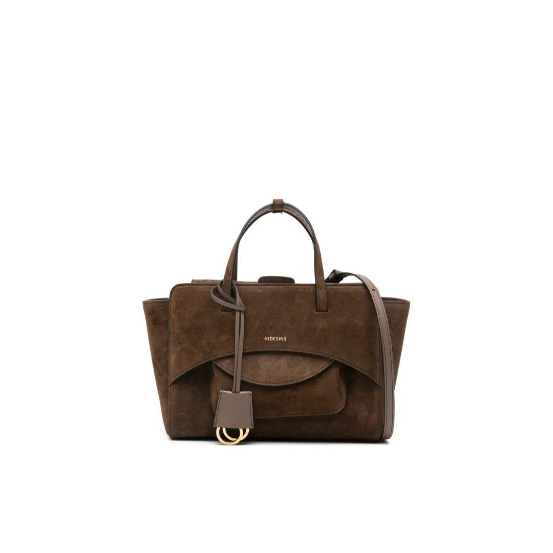 Borsa Flap M in suede cioccolato FLAP M SUEDE CHOCOLAT HIDESINS 
