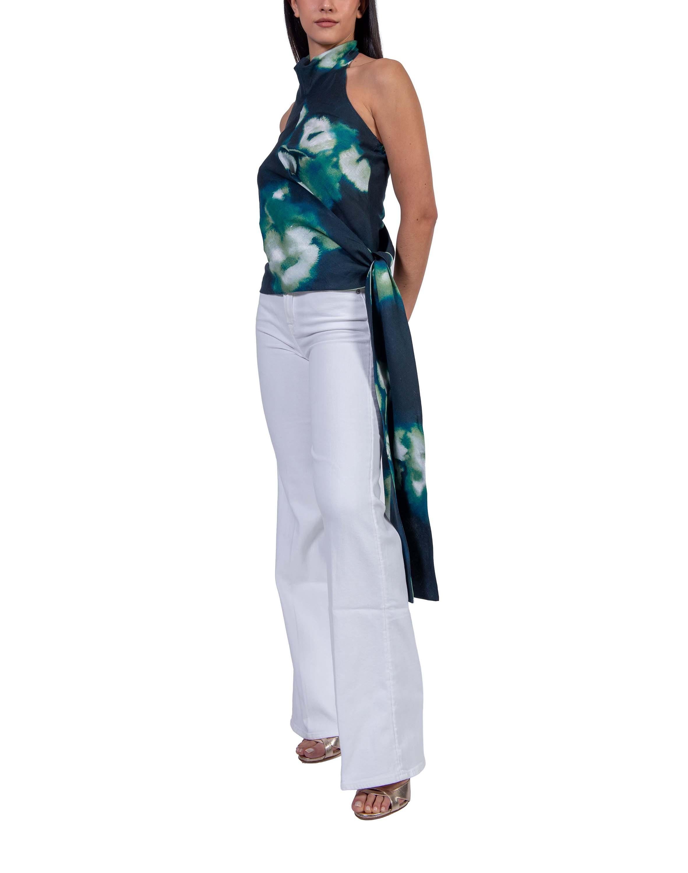 Top Blanca collo a cratere fantasia blu BLANCA L6SL64 NOTTE LIVIANA CONTI 