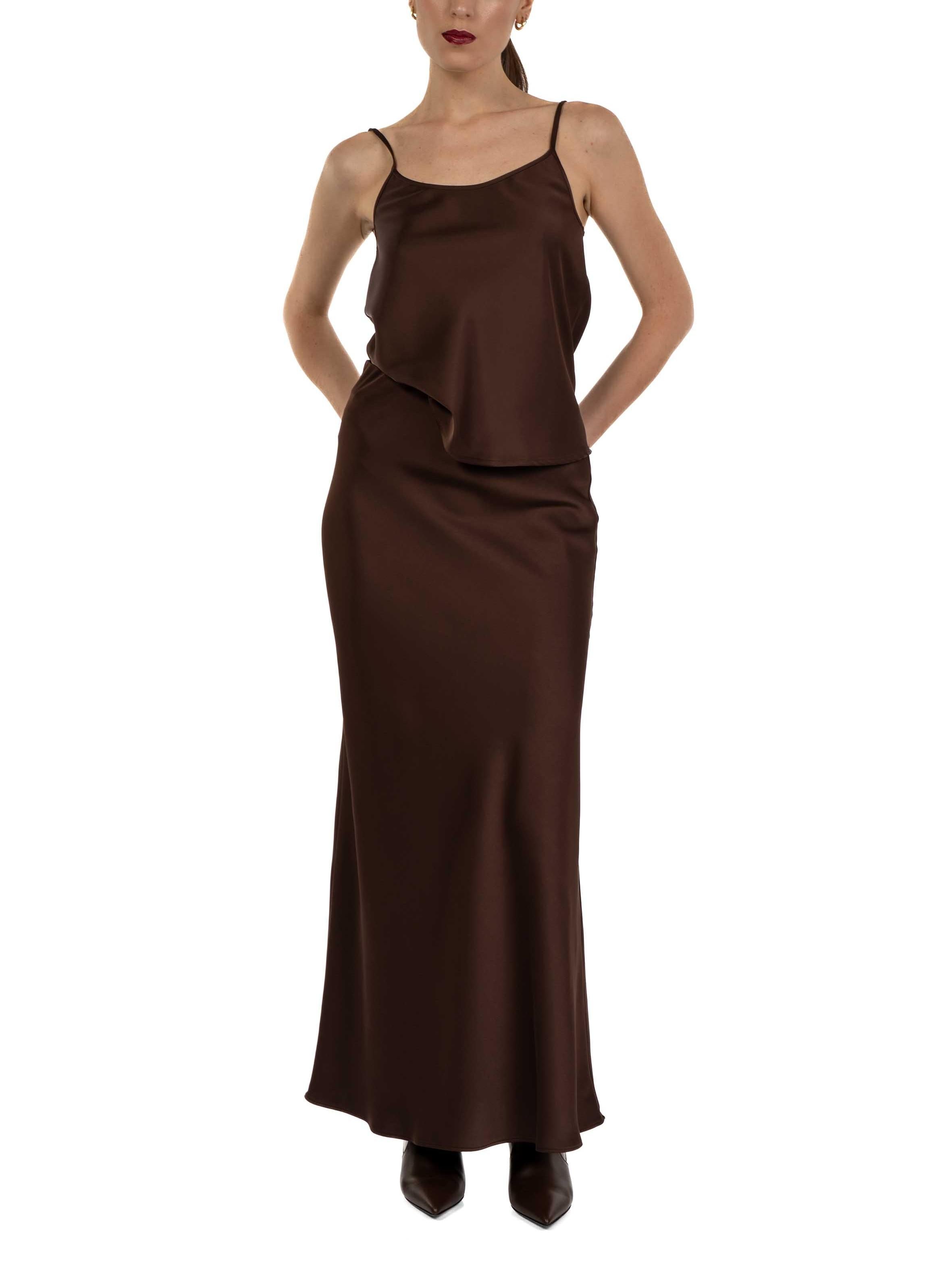 Top in raso marrone 4165 4331 CAFFE ALICE MILLER 
