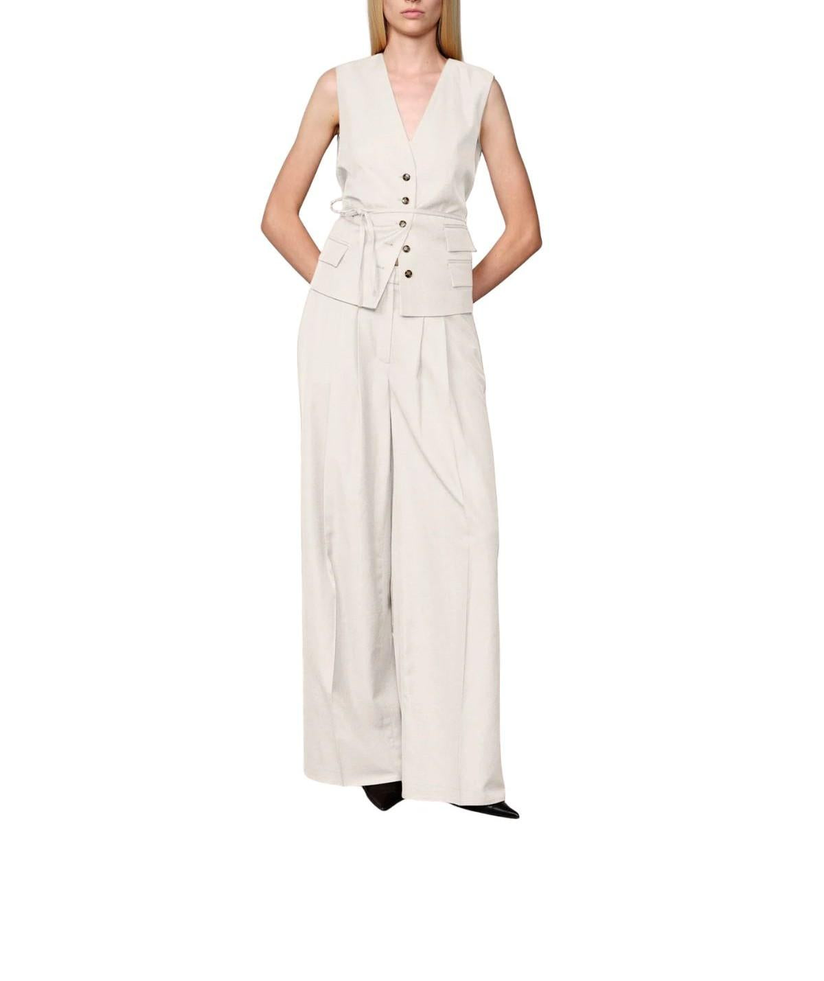 Pantaloni palazzo Lotus bianchi LOTUS WHITE HERSKIND 