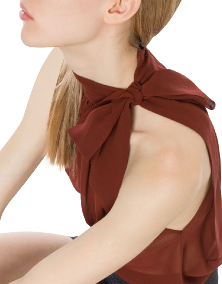 Top in georgette bordò 0801 5752 R PHILOSOPHY 