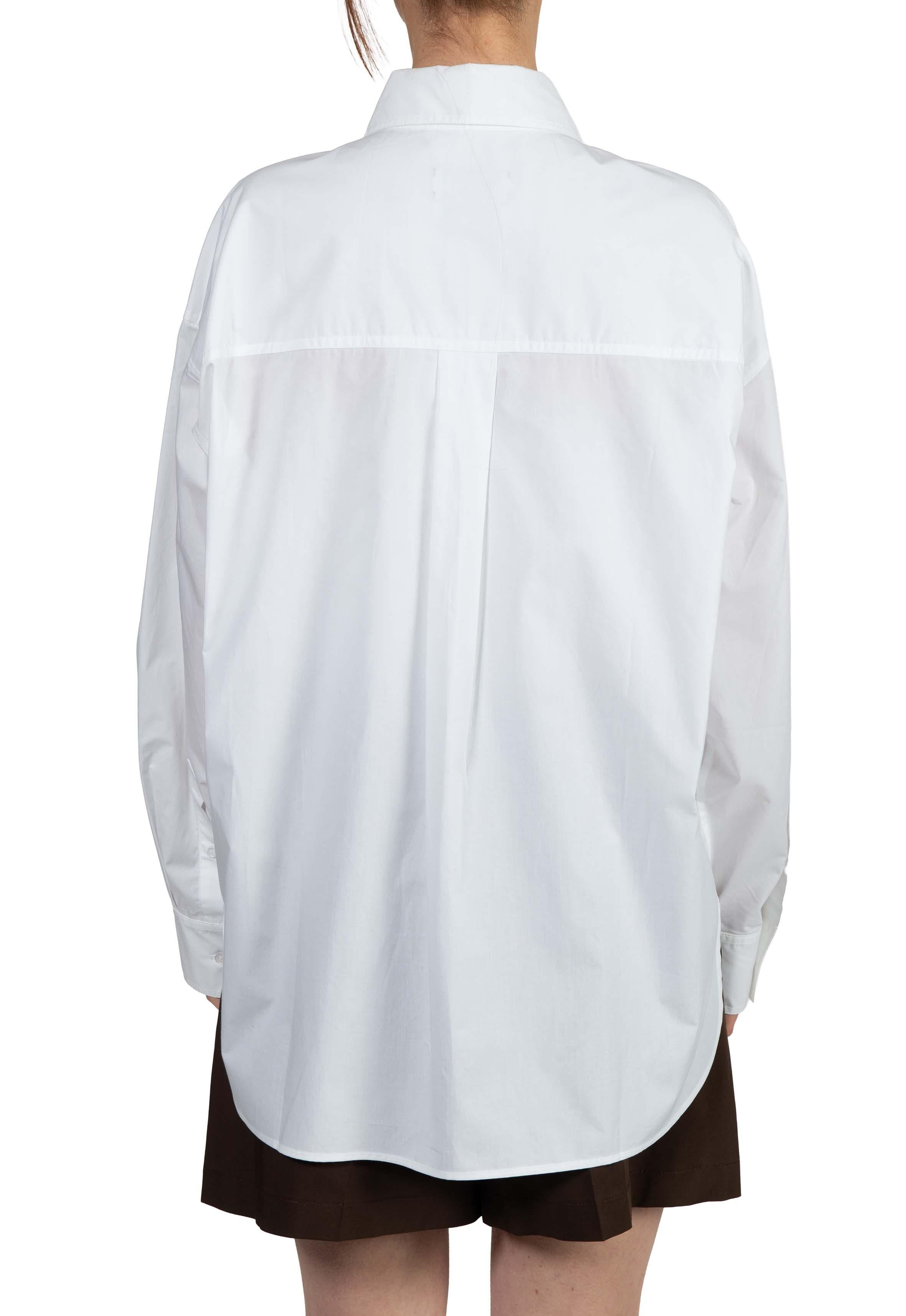 Camicia oversize bianca con decotazioni JOMMEKE WHITE ESSENTIEL ANTWERP 