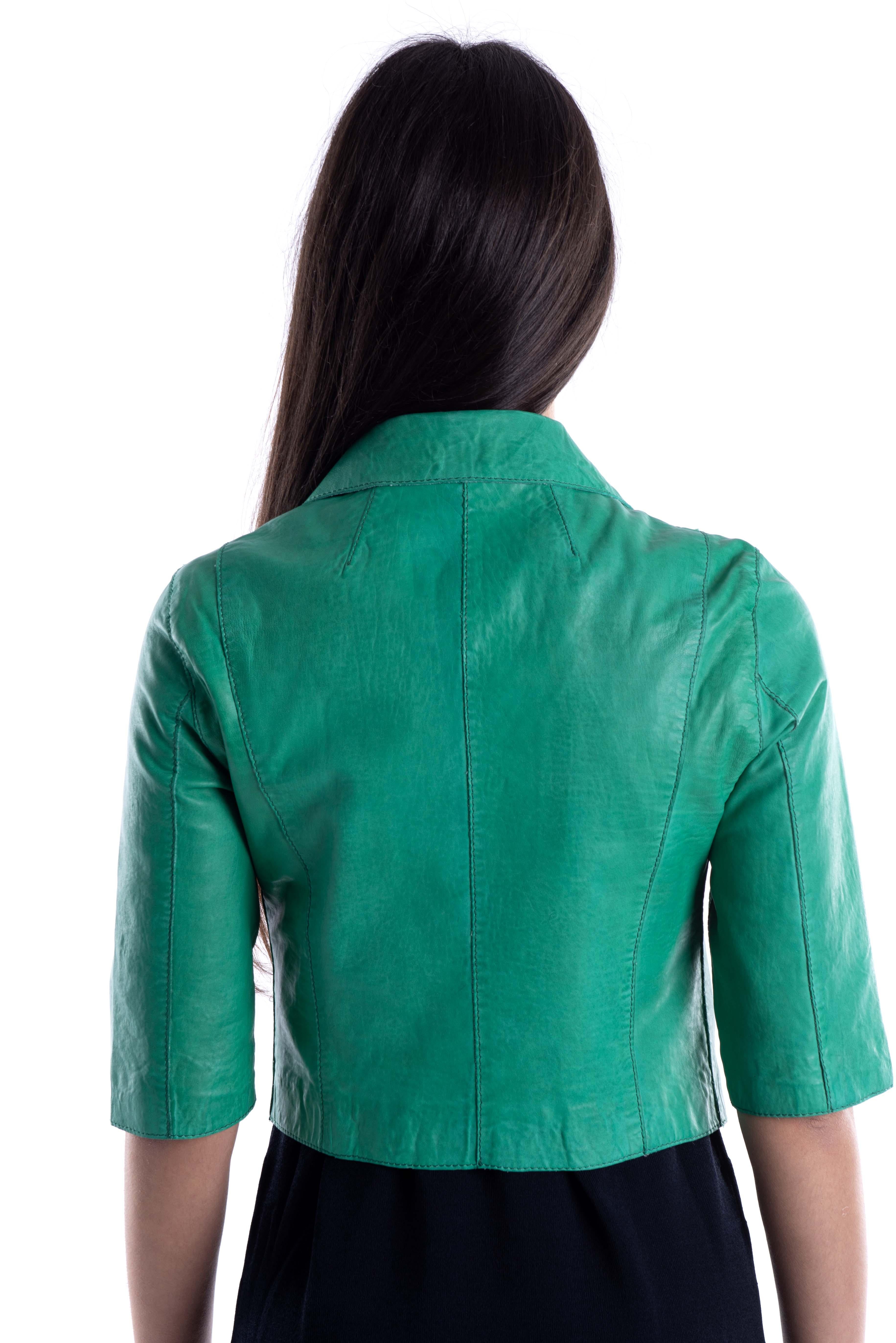 Chiodo in pelle verde KIKI V THE JACKIE LEATHERS 