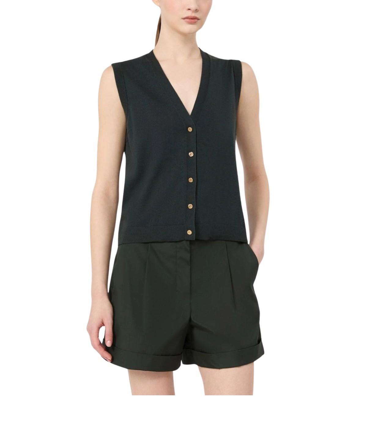 Gilet in filato di cotone, seta e cachemire  blu Saggio SAGGIO 04 BLU MAX MARA 