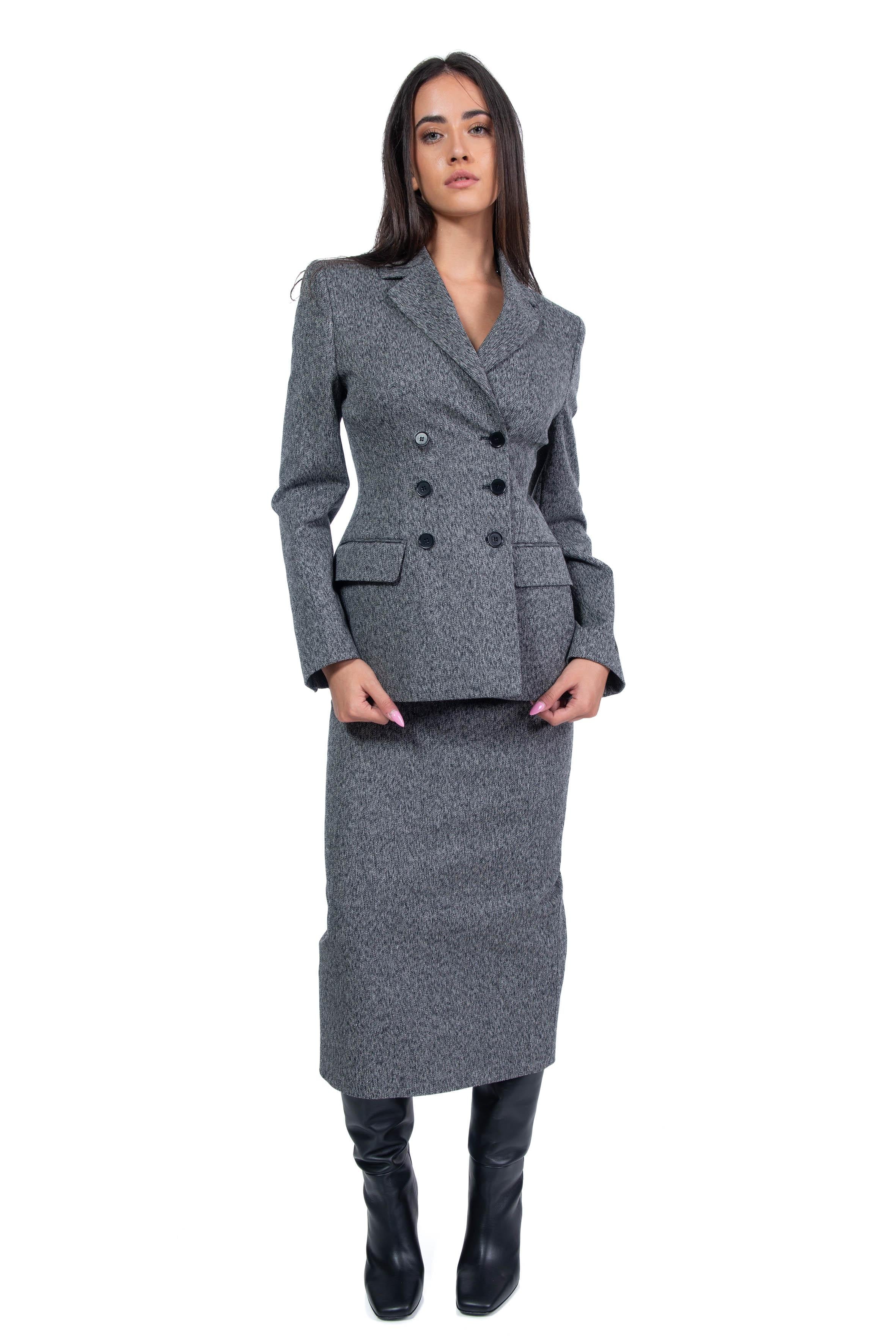 Gonna midi con zip spinata 3742MDD04A N MSGM 