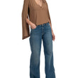 Blusa scollo a V manica a calla 41104 nocciola