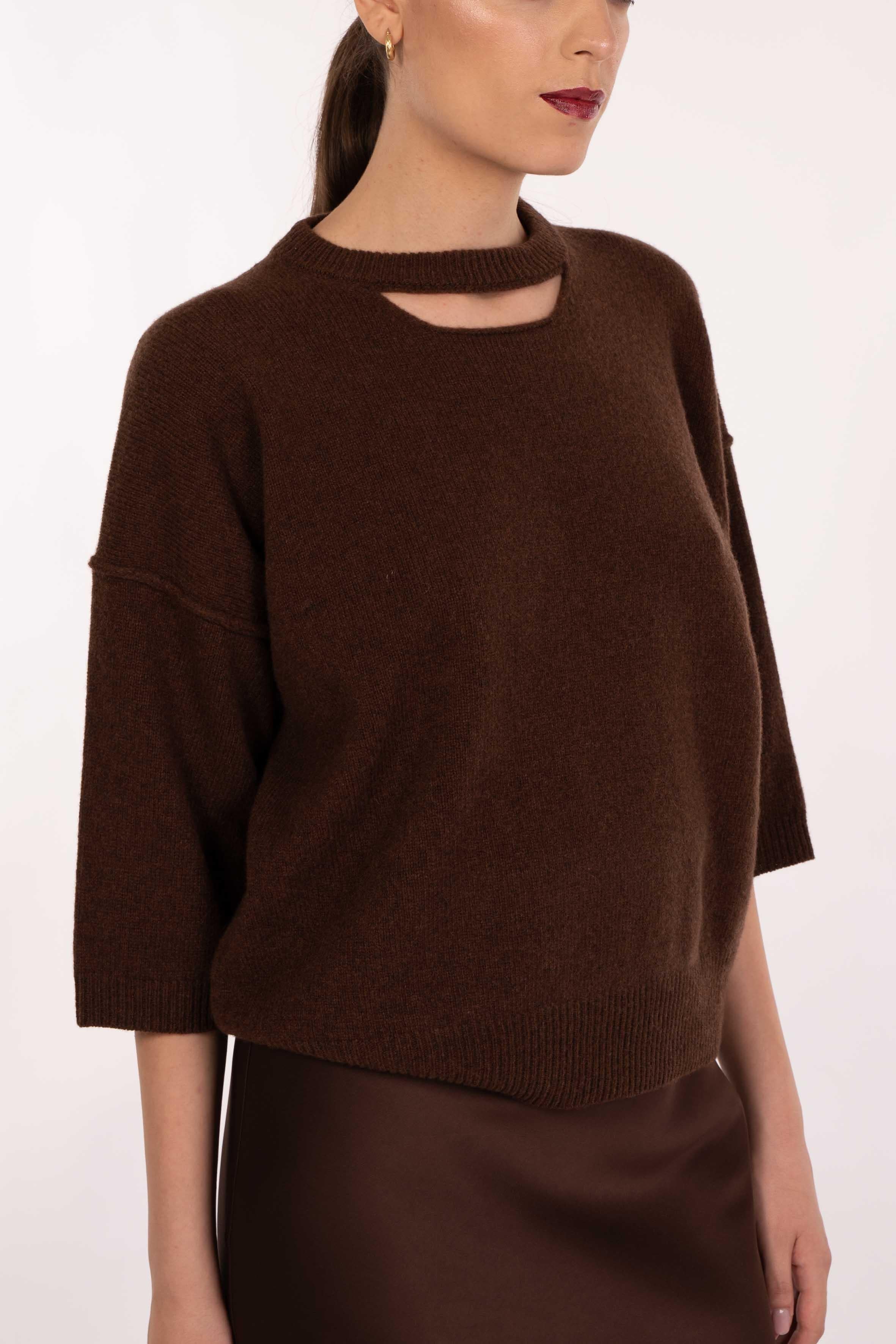 Maglia over cuciture a vista 32000 351 MORO FEDERICA TOSI 