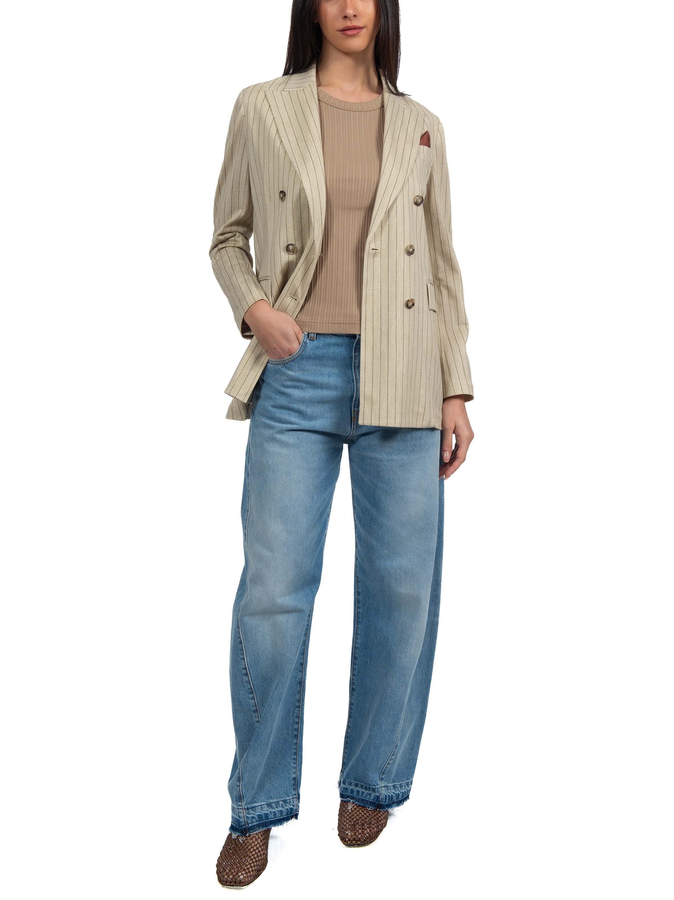 Giacca d/petto breasted gessato Circolo1901 FD3920 CORN CIRCOLO 