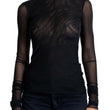 Maglia lupetto in tulle nero