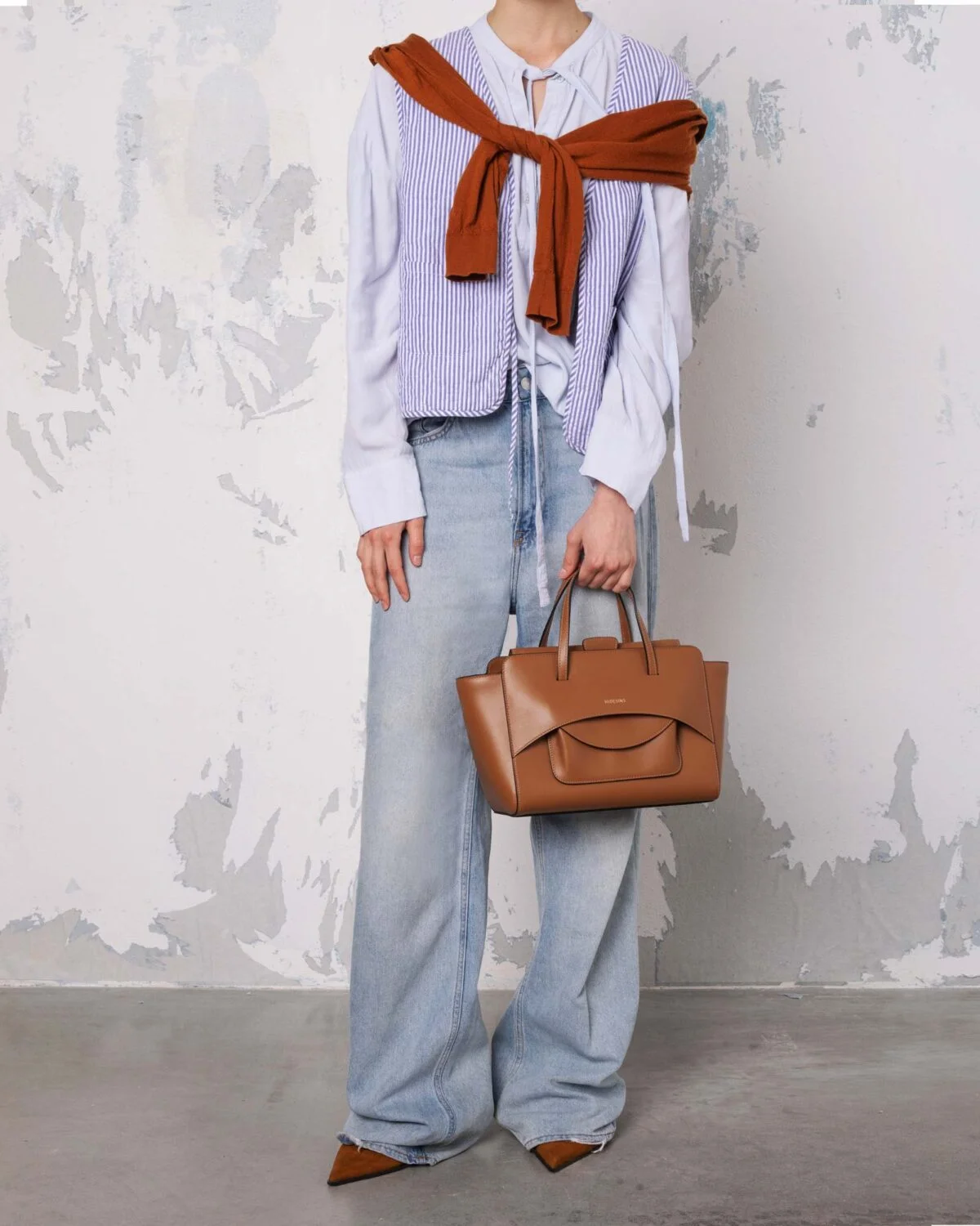 Borsa Flap M cuoio FLAP M PREMIER CARAMEL HIDESINS 